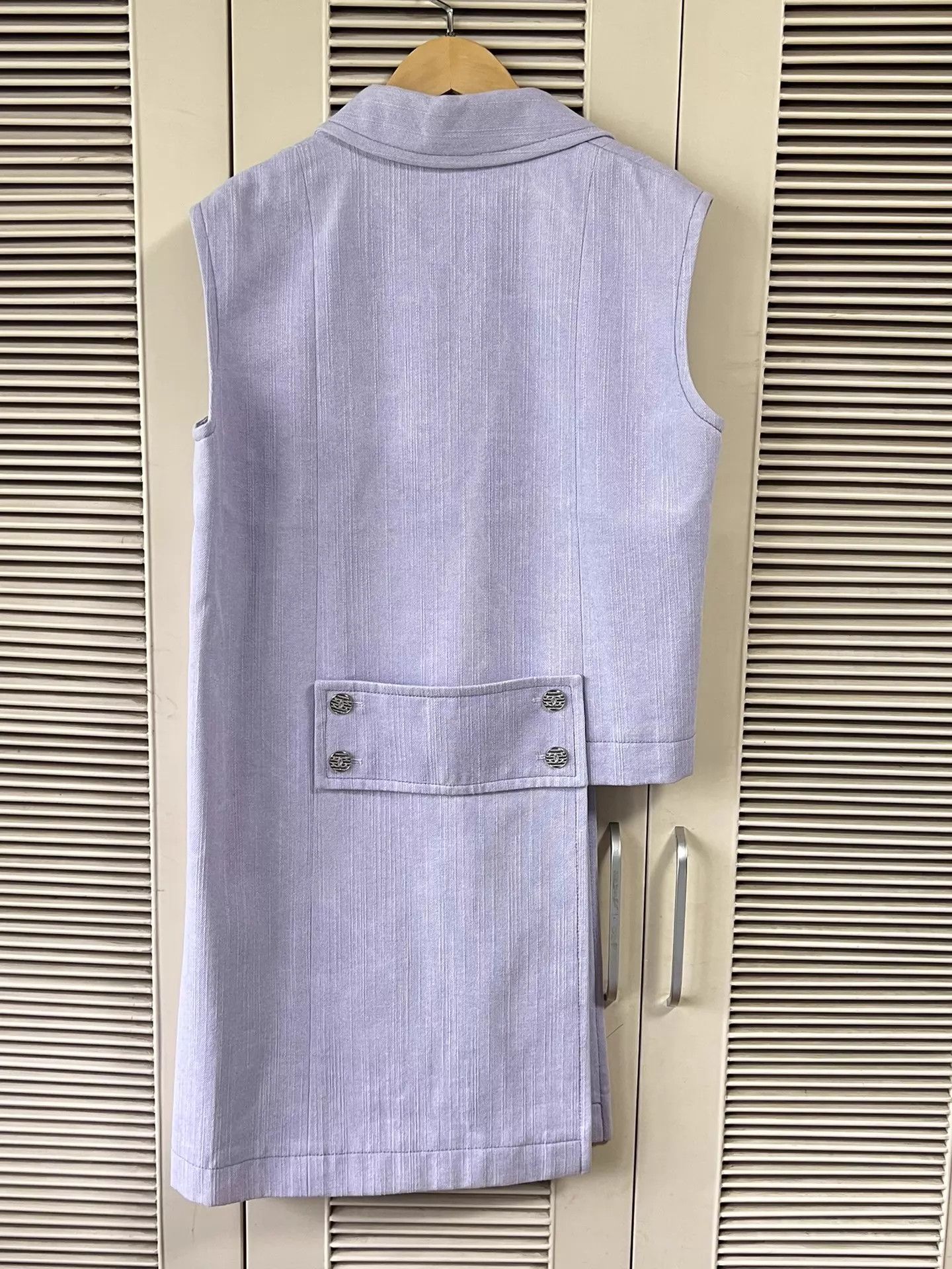 Chanel Chanel Women's Sleeveless Vest Light Purple Thin Striped 38 Size S / US 4 / IT 40 - 2 Thumbnail
