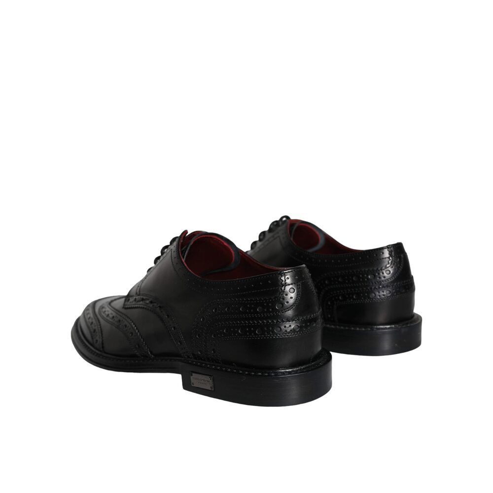Dolce & Gabbana Dolce & Gabbana Black Leather Oxford Wingtip Formal Men Shoe Size US 6 / EU 39 - 4 Thumbnail
