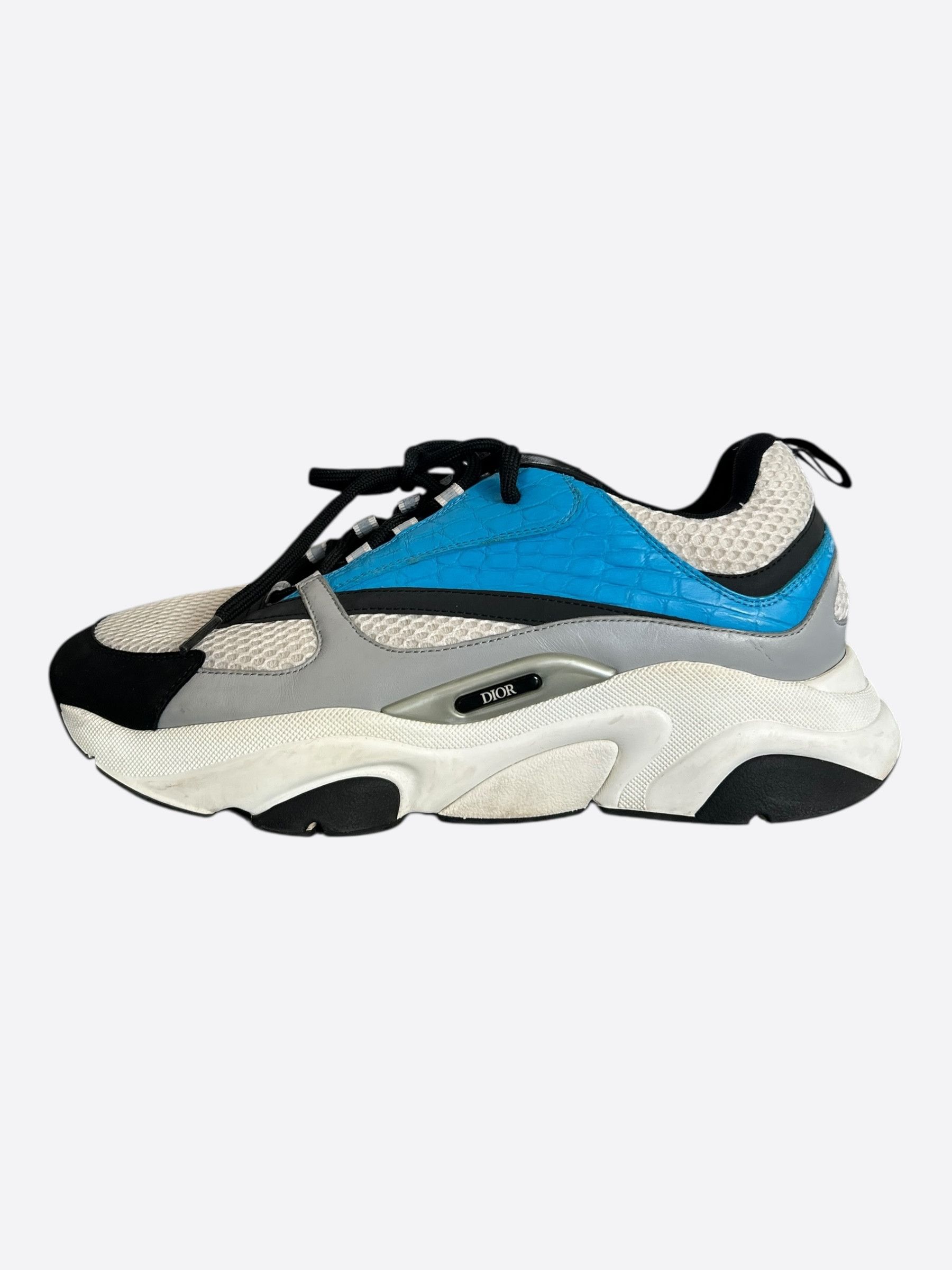 Dior Dior Blue & White Crocodile B22 Sneakers Size US 12 / EU 45 - 3 Thumbnail