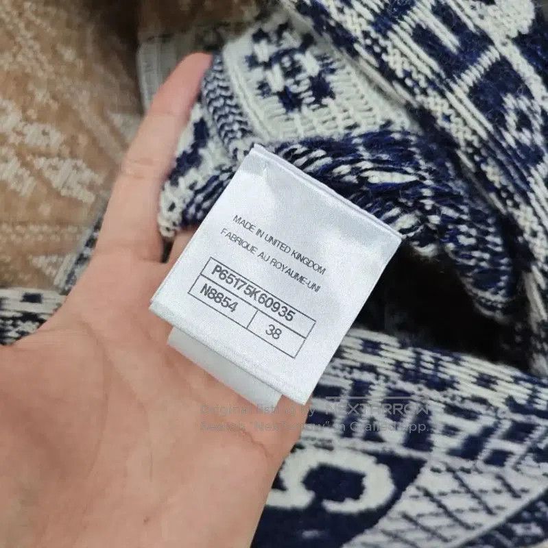 Chanel Chanel Blue Wool Cardigan with Pattern . Size L / US 10 / IT 46 - 4 Thumbnail