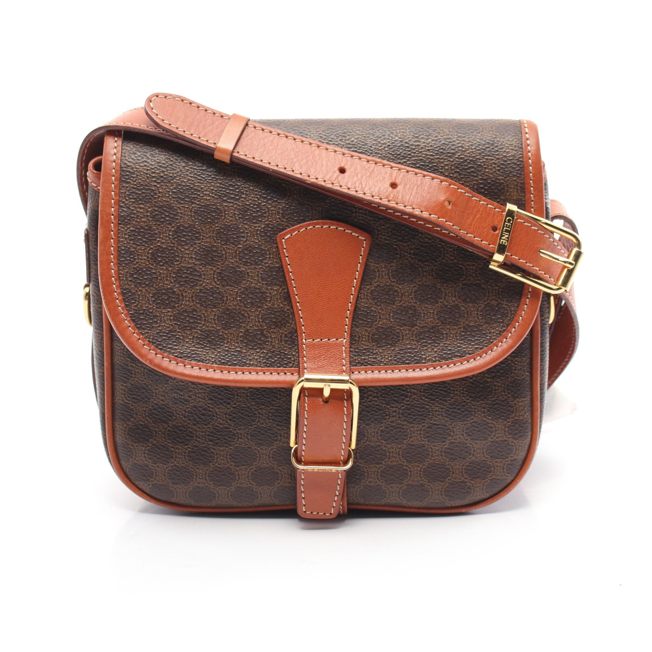 Celine Celine Macadam Shoulder Bag Leather Brown Size ONE SIZE - 1 Thumbnail