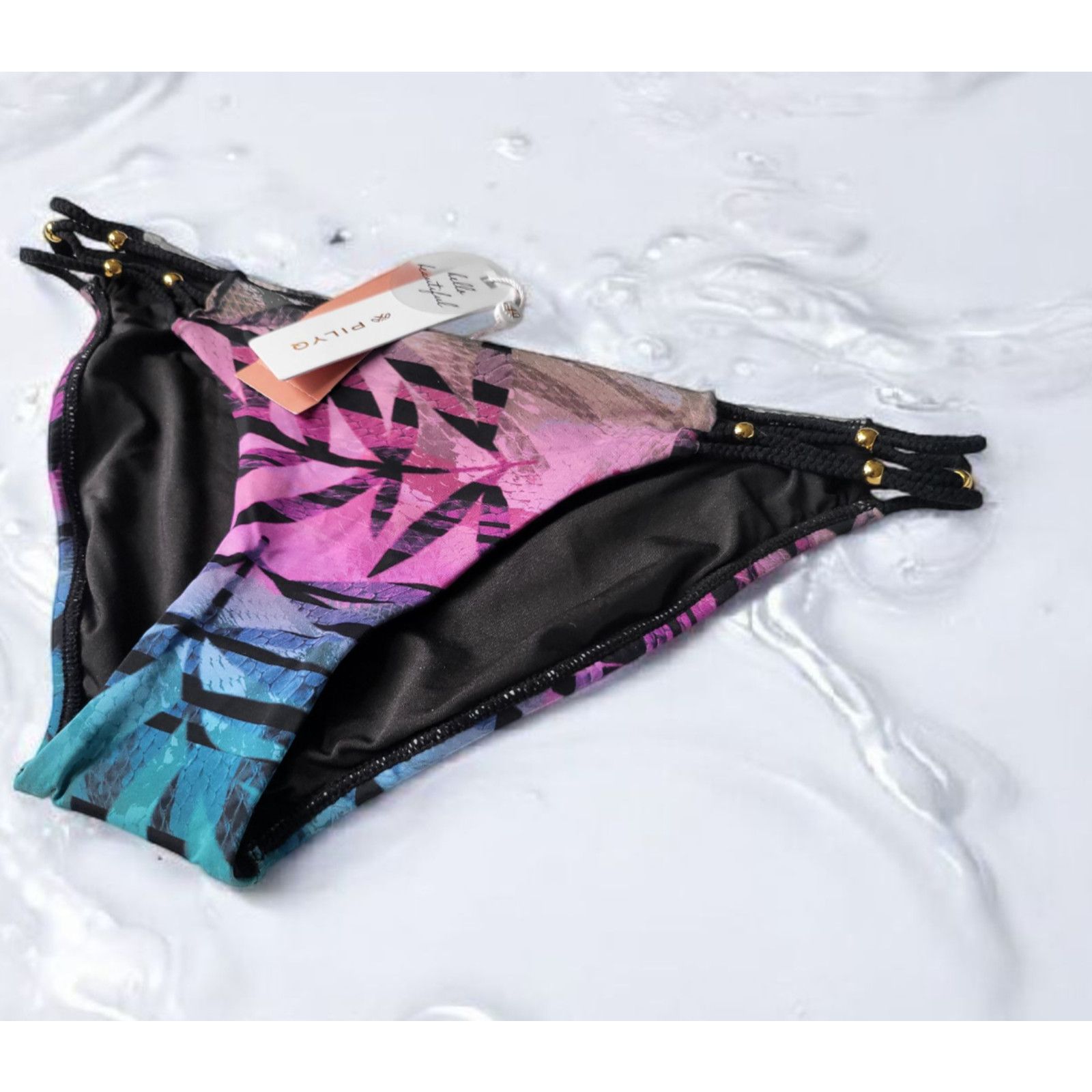 Other NWT PILYQ Congo Braided Zen Full Bikini Bottom PQ Size S Size ONE SIZE - 6 Thumbnail