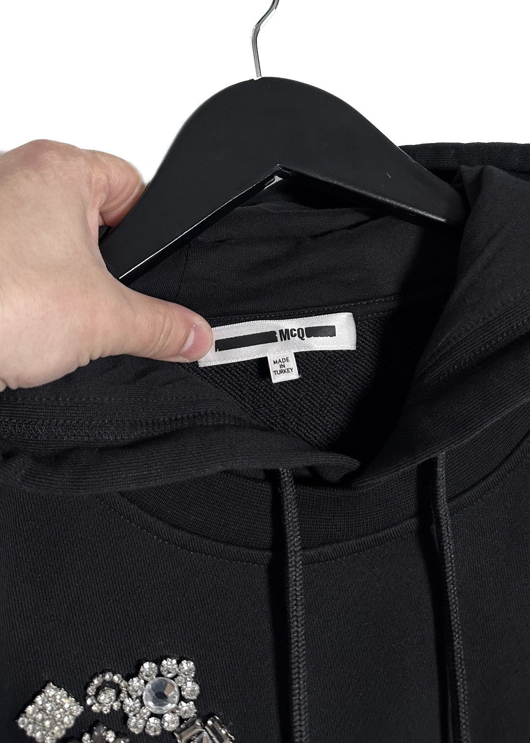 MCQ McQ Crystal Embellished Black Hoodie Size XS / US 0-2 / IT 36-38 - 5 Thumbnail