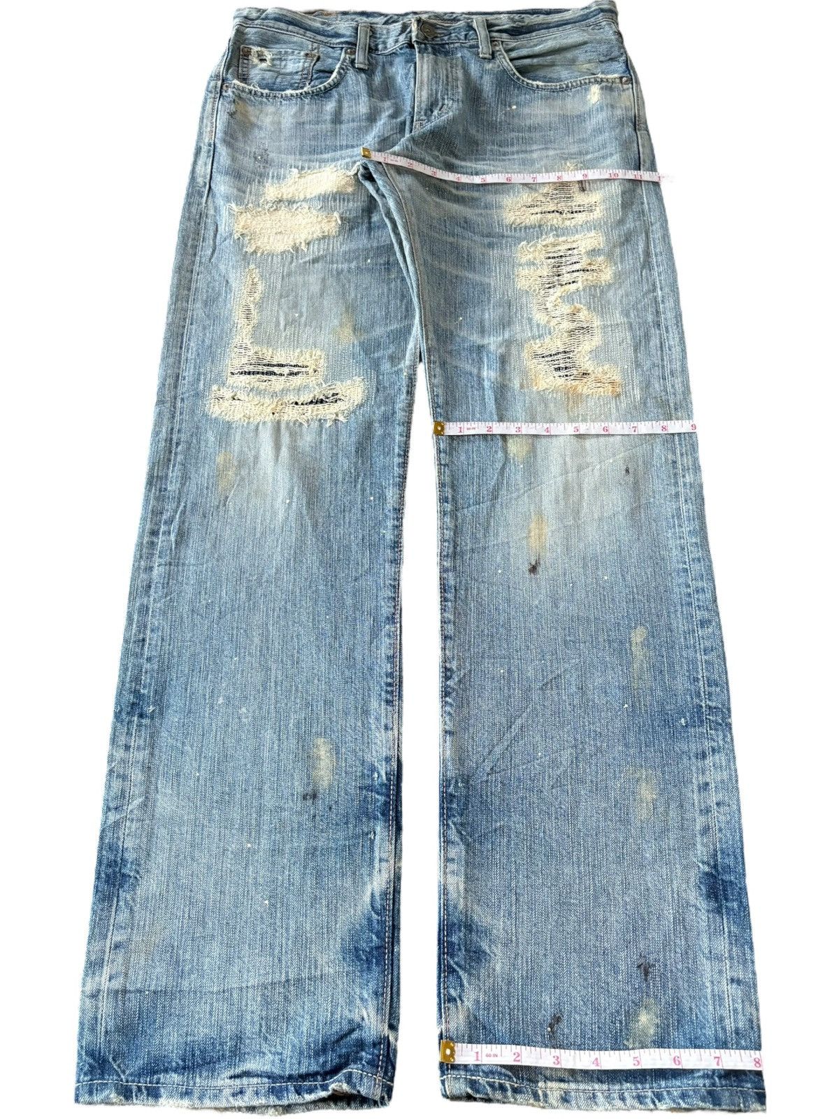 Edwin Edwin 503 Rebel Vintage Rusty Wash Distress Baggy Jeans Size US 34 / EU 50 - 9 Thumbnail