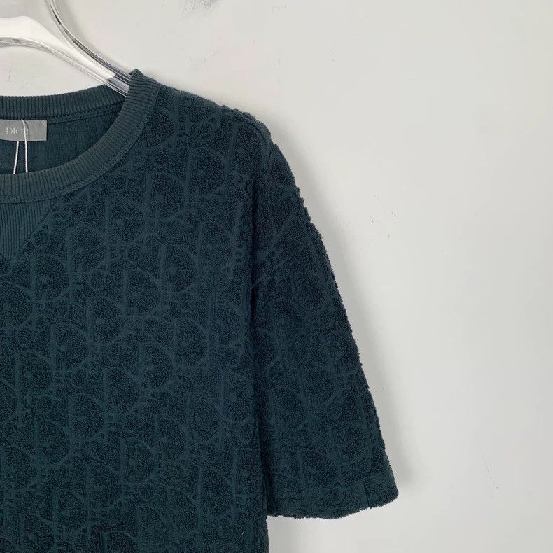 Dior DiorDark green logo jacquart full printed cotton round-neck Size US M / EU 48-50 / 2 - 3 Thumbnail