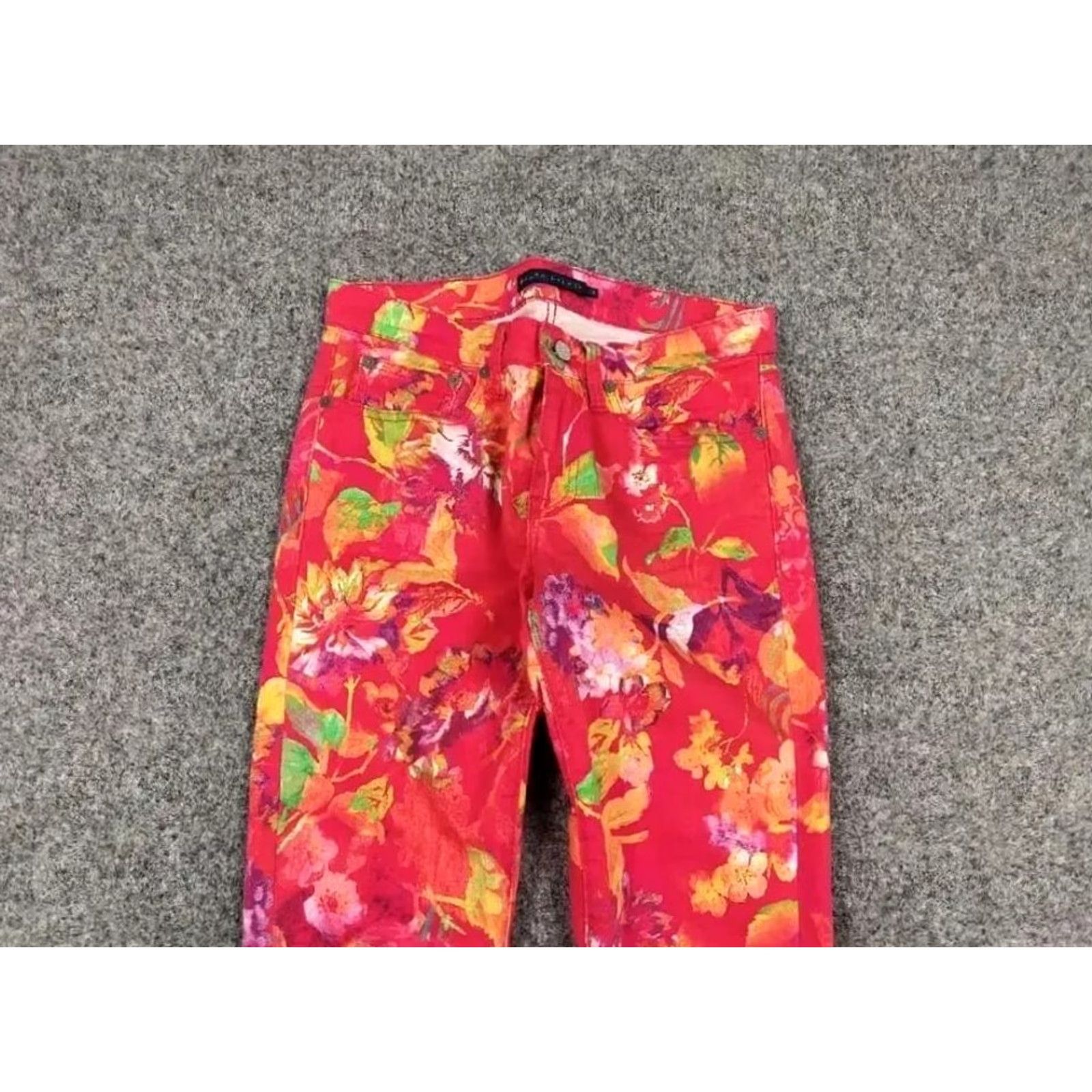 Ralph Lauren VINTAGE Ralph Lauren Women Jeans Floral Pattern Denim Blue 28 Skinny Bibless? Belt Loops Logo - wait no Size 28" / US 6 / IT 42 - 3 Thumbnail