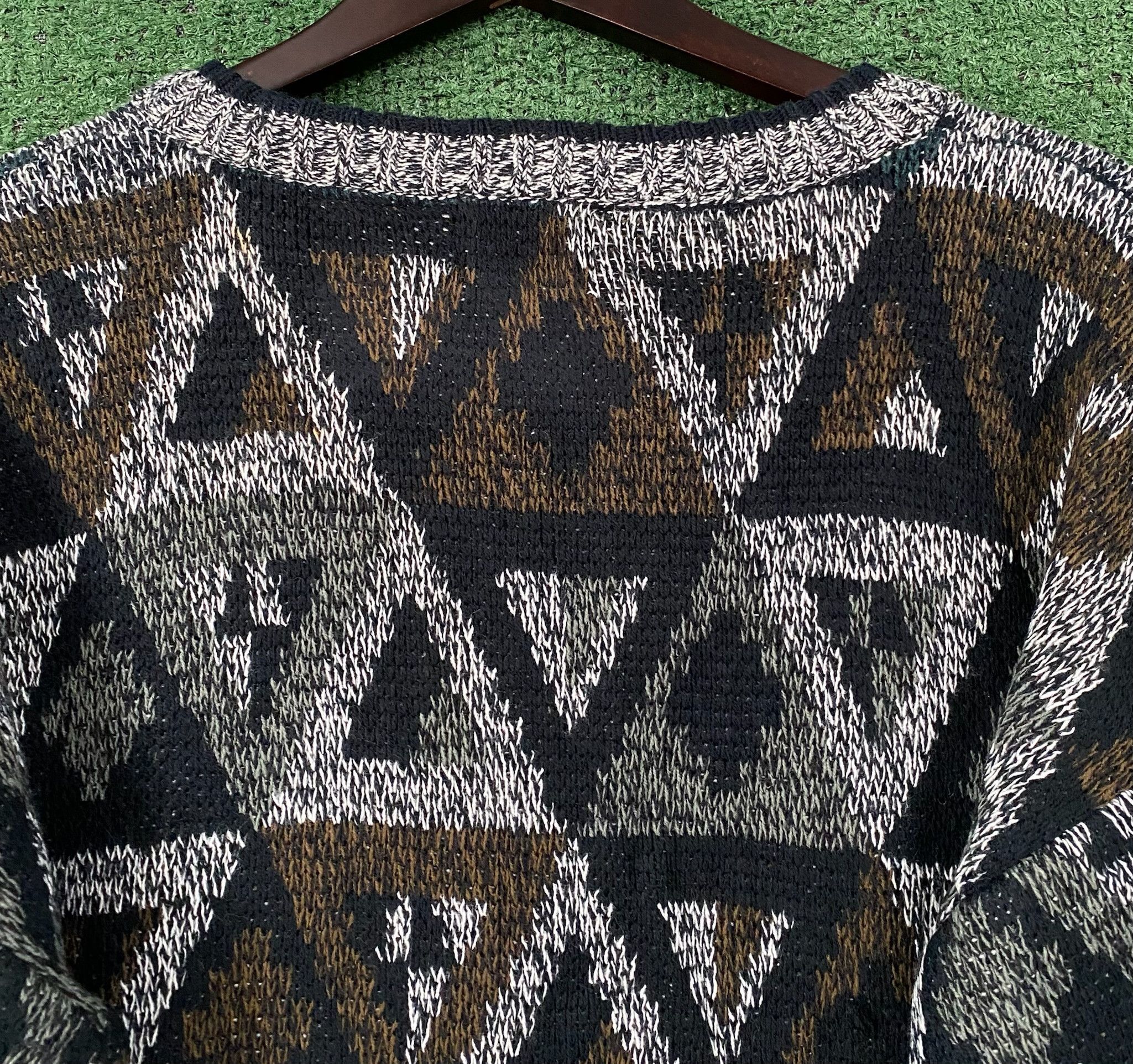Vintage 80’s Expressions Patterned Cardigan Sweater Men’s Size XL Size US XL / EU 56 / 4 - 6 Thumbnail