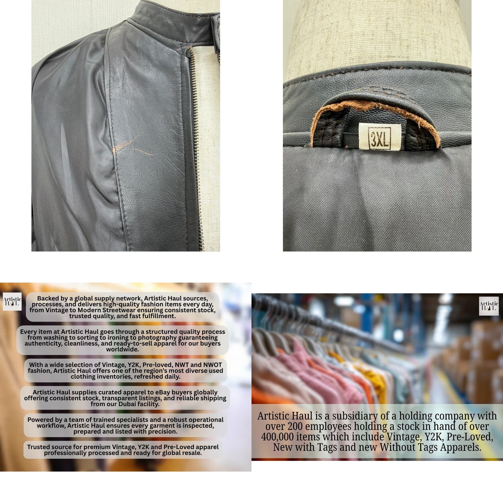 Vintage Men's Italian Leather Jacket - Sheepskin, Normal Cut, Black, Size L, Premium Soft Coat, 90s Theme, Military Style, Full Zip, Pockets, Regular Fit Size US L / EU 52-54 / 3 - 11 Thumbnail