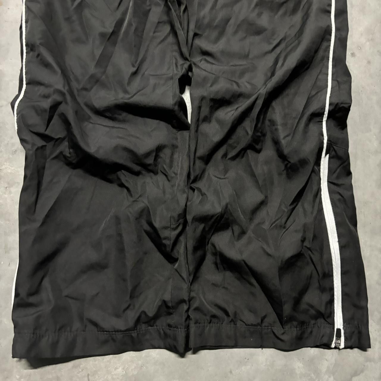 Japanese Brand × Vintage Crazy Vintage Y2K/2000s Black Striped Skater Drill Essential Track Pants! Size US 30 / EU 46 - 4 Thumbnail