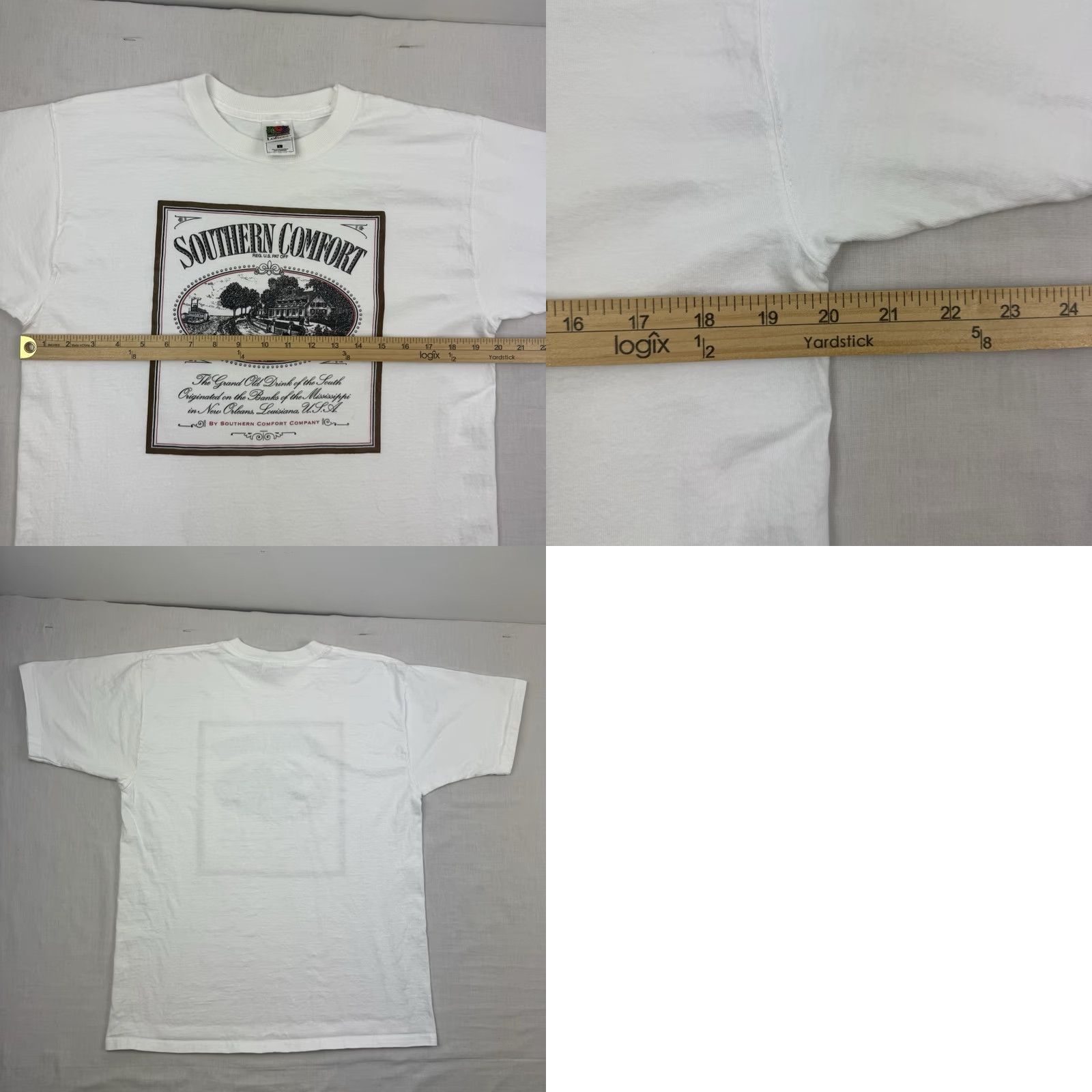 Fruit Of The Loom VINTAGE Southern Company Whiskey Promo T Shirt Adult Large White Cotton Fruit of the Loom Mens 90s USA Shirt Size US L / EU 52-54 / 3 - 8 Thumbnail