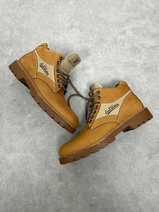 Louis Vuitton Louis Vuitton Oberkampf Beige Wheat Nubuck Boots Size US 11.5 / EU 44-45 - 4 Thumbnail