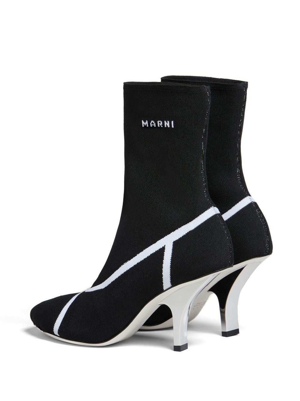 Marni o1w1db10125 Logo Intarsia-Knit Ankle Boots in Black Size US 8 / IT 38 - 3 Thumbnail