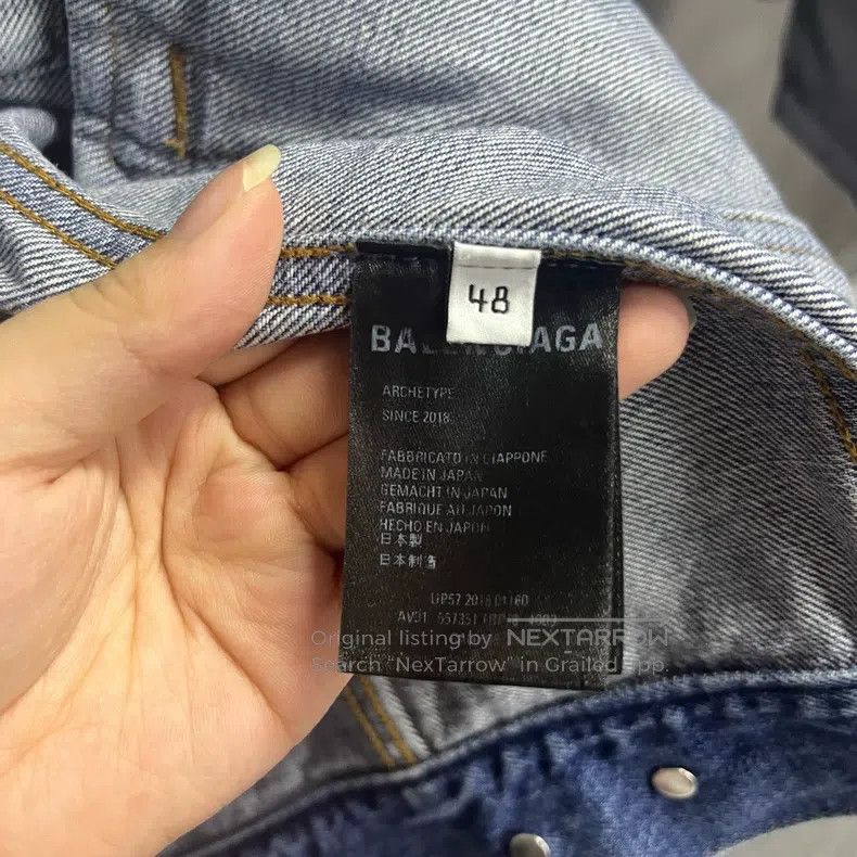 Balenciaga Balenciaga Blue Solid Lapel Single Breasted Long Sleeve De Size US M / EU 48-50 / 2 - 4 Thumbnail