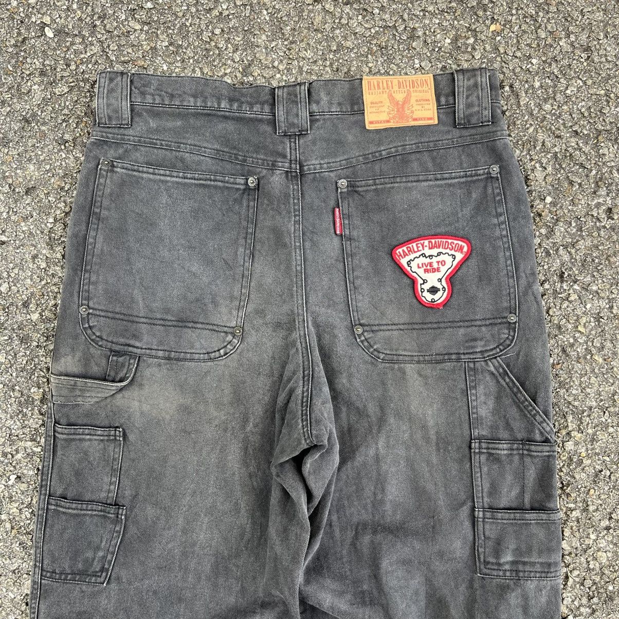 Harley Davidson Y2K Harley Davidson Carpenter Faded Black Baggy Skater Jeans Size US 34 / EU 50 - 11 Thumbnail