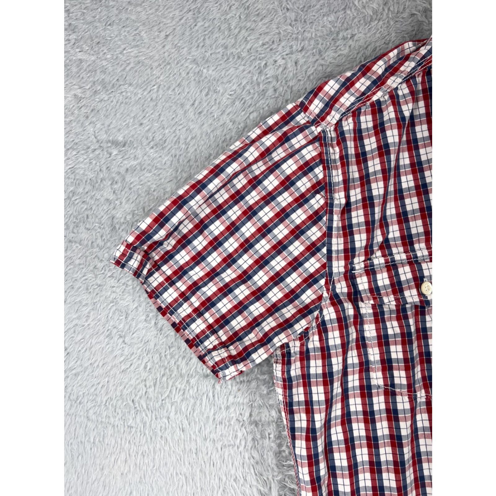 Tommy Hilfiger Tommy Hilfiger Button-Up Shirt Adult Large Red Blue Plaid Cotton Casual Mens Size US L / EU 52-54 / 3 - 3 Thumbnail