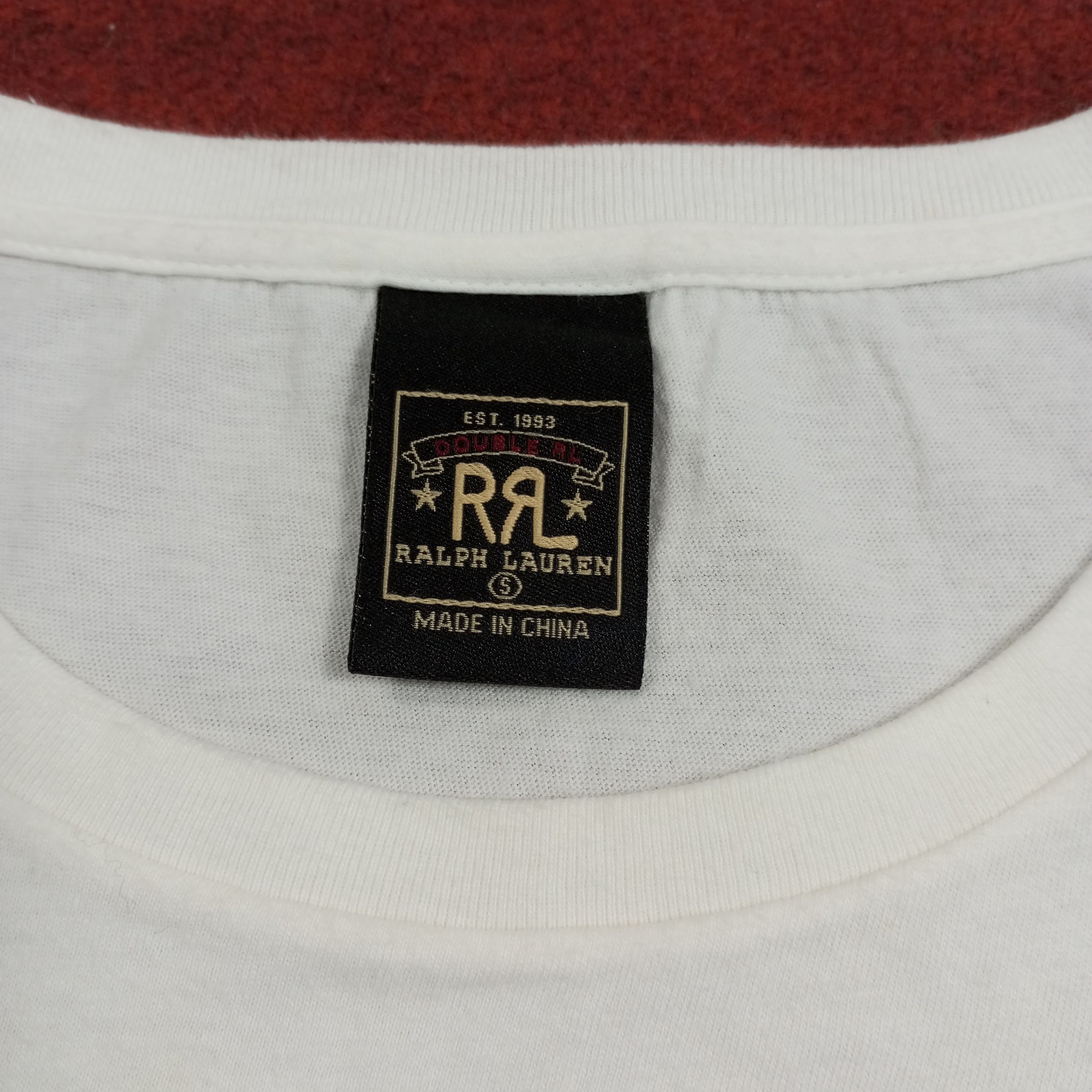 RRL Ralph Lauren × Ralph Lauren × Vintage RRL Ralph Lauren Fashion Brand Center Logo Design Tshirt Size US S / EU 44-46 / 1 - 7 Thumbnail