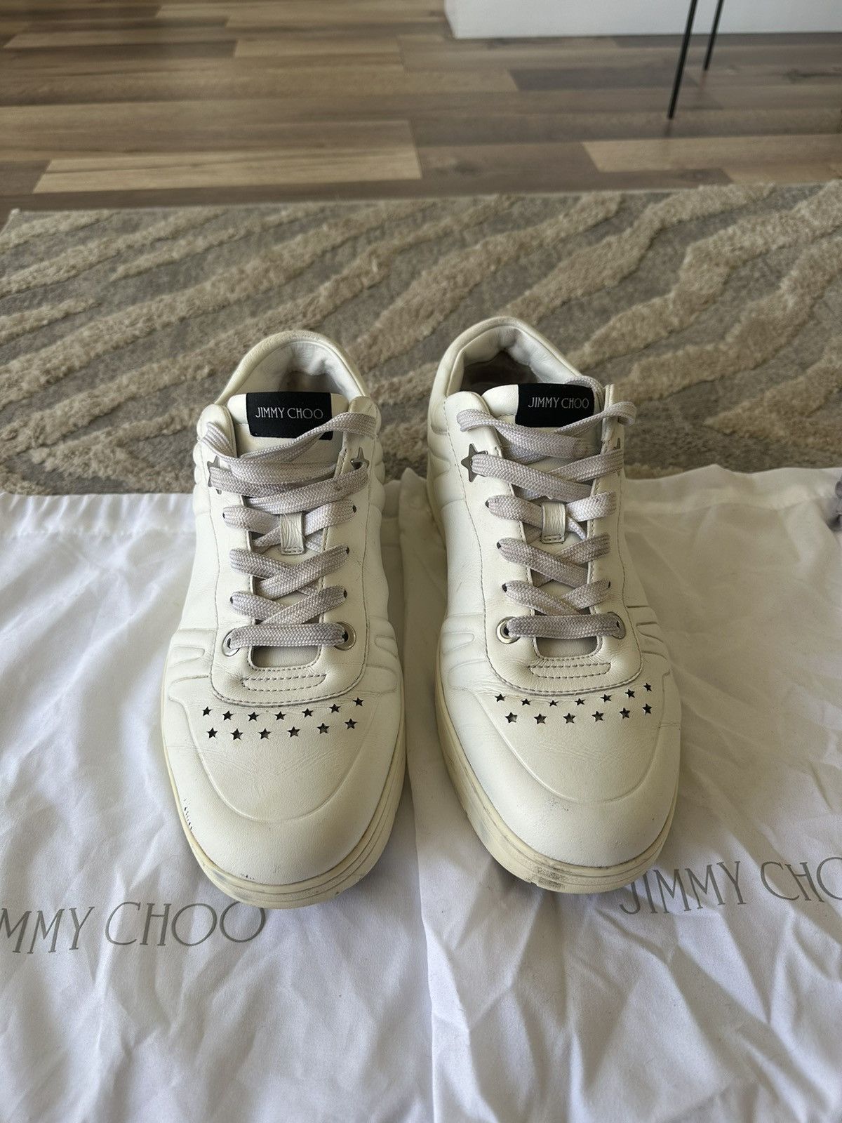 Jimmy Choo Jimmy Choo Men’s Hawaii Sneakers (White) Sz 10.5 US 43.5 EU Size US 10.5 / EU 43-44 - 1 Thumbnail
