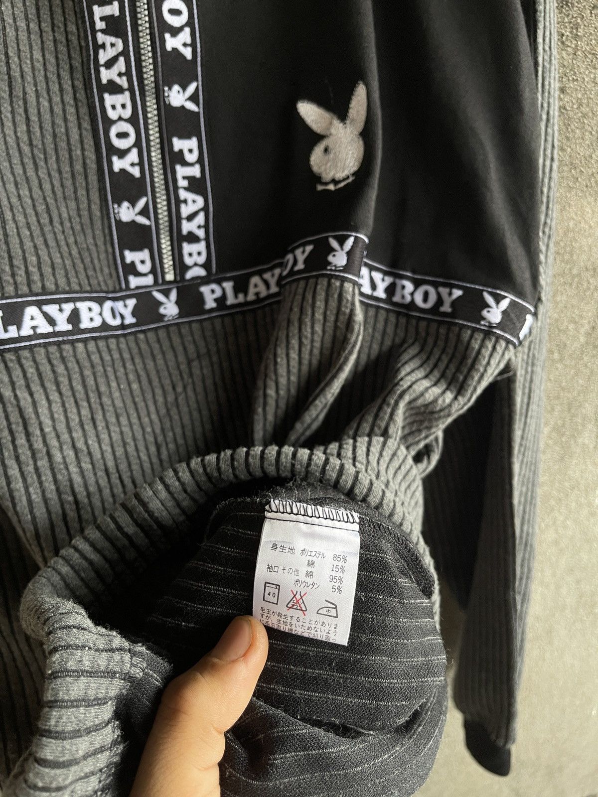 Hysteric Glamour × Playboy Vintage 90’s🔥PLAYBOY🔥Embroidery Logo Hulf Zipper Long Sleeve Size US L / EU 52-54 / 3 - 12 Thumbnail