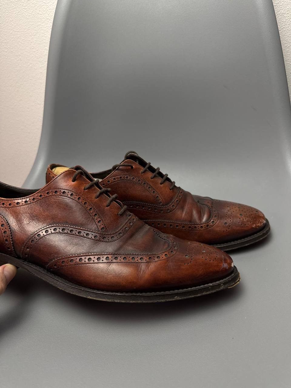 Prada LUXURY PRADA WINGTIP FULL BROGUE SHOES BROWN Size US 8 / EU 41 - 4 Thumbnail