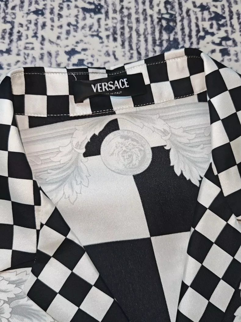 Versace Versace Printed plaid silk short-sleeved shirt Size US M / EU 48-50 / 2 - 4 Thumbnail