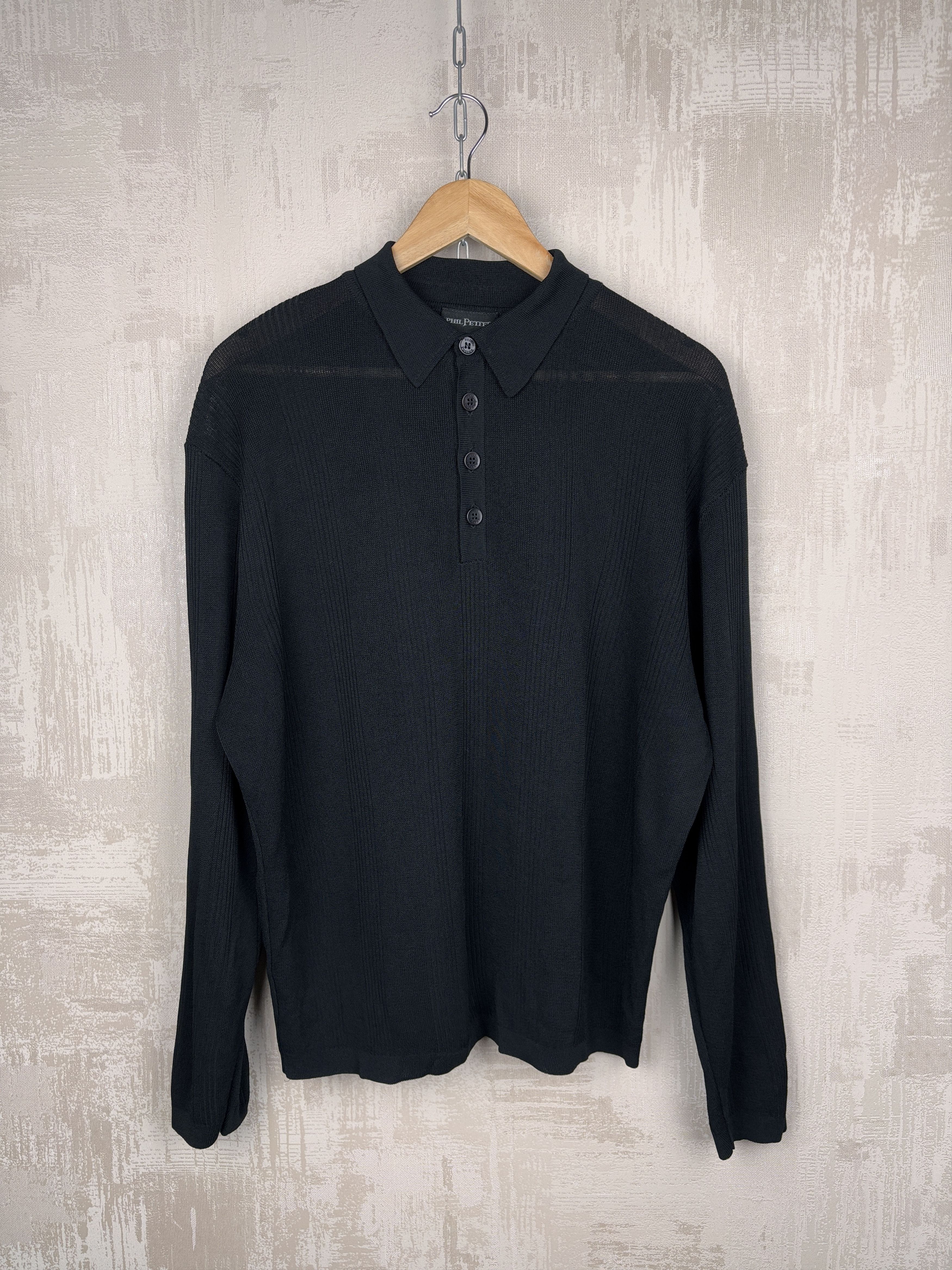 Designer × Other × Vintage Phil Petter Polo Collar Long Sleeve Viscose Sweater Size US L / EU 52-54 / 3 - 2 Thumbnail