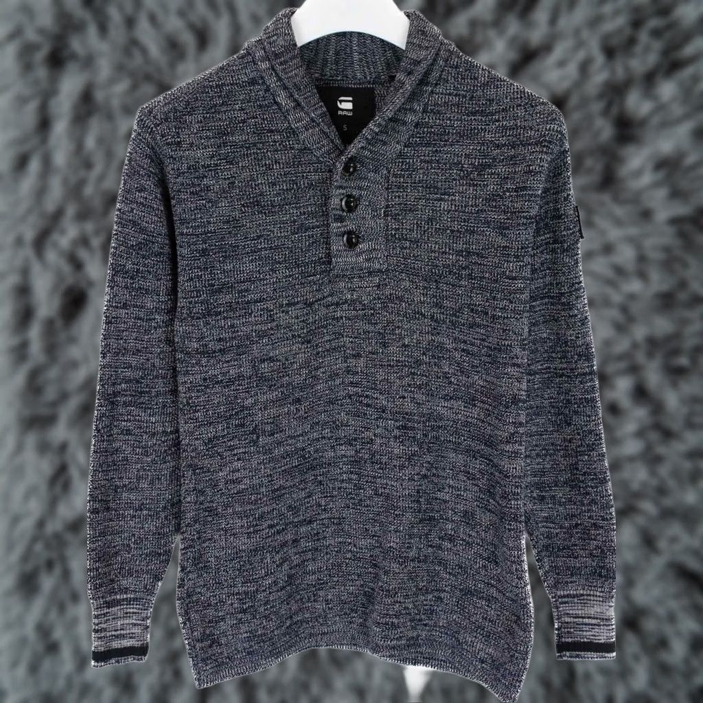 G-Star G-Star Dadin Shawl Collar Knit L/S Pullover Men S Logo Jumper Size US S / EU 44-46 / 1 - 1 Thumbnail