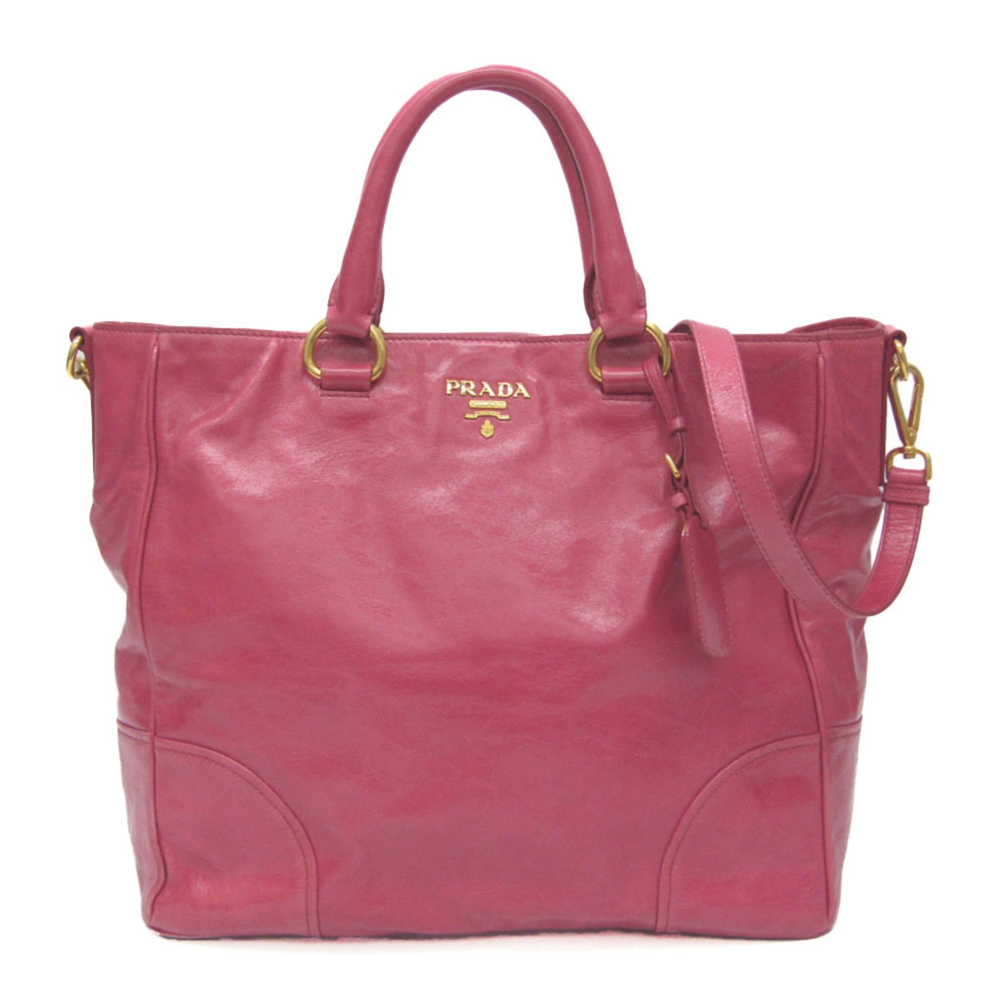 image of Prada Vitello Shine Women's Leather Handbag,shoulder Bag Pink