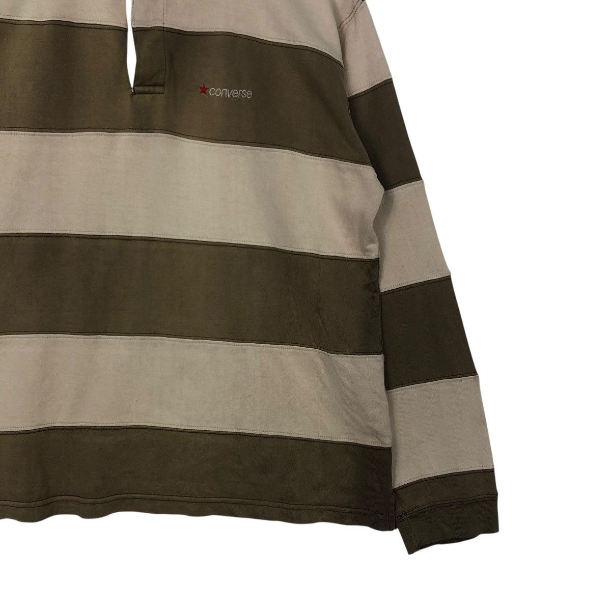 Japanese Brand 🔥VINTAGE LONG SLEEVE POLO COLLAR CONVERSE STRIPED DESIGN Size US L / EU 52-54 / 3 - 7 Thumbnail