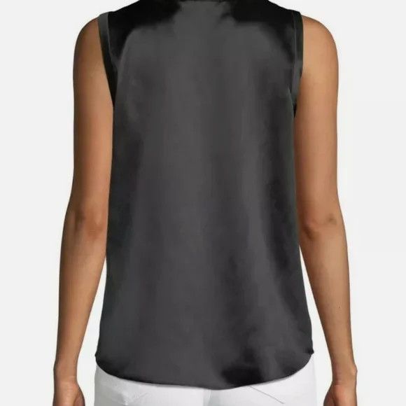 Lafayette 148 LAFAYETTE148 Perla Luxe Black Silk Charmeuse Blouse - (XL) Size XL / US 12-14 / IT 48-50 - 3 Thumbnail