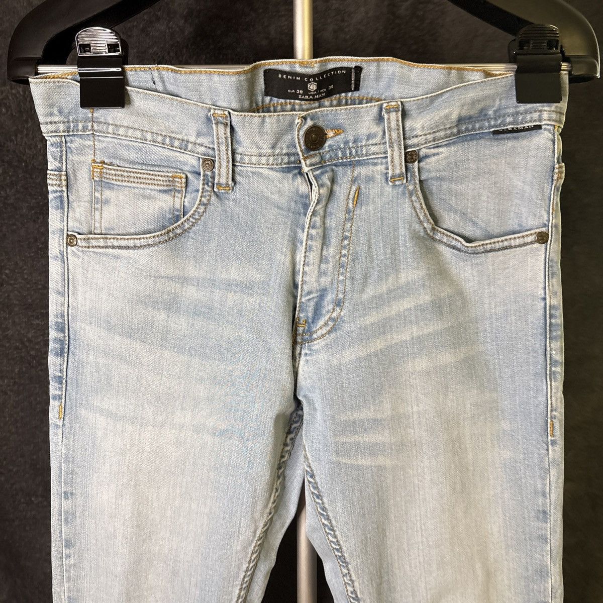 Zara Zara Blue Skinny Jeans with Tapered Leg and Faded Look 30 Size US 30 / EU 46 - 2 Thumbnail