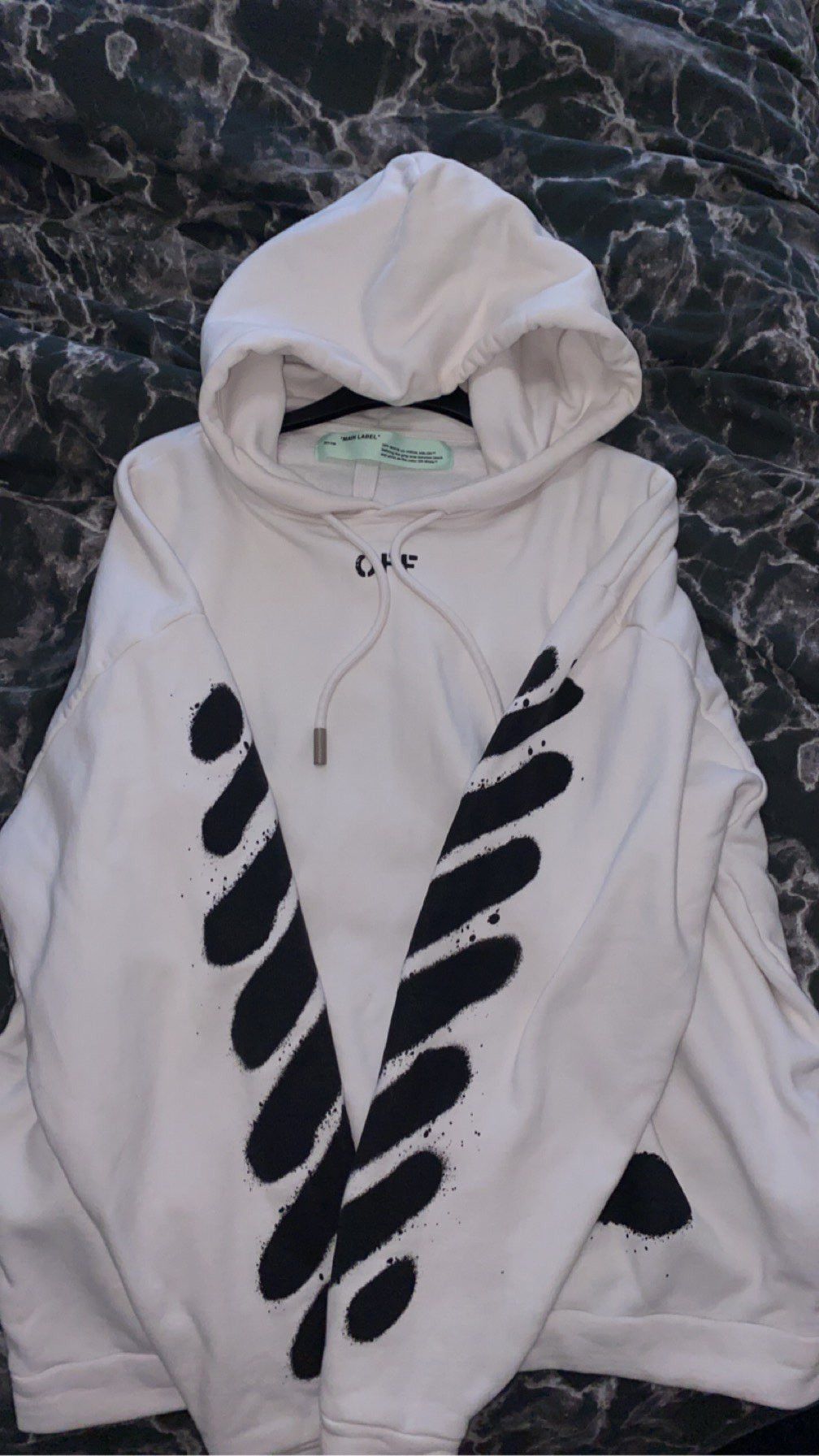 Off-White Off-White original white and black hoodie (caution logo) Size US M / EU 48-50 / 2 - 1 Thumbnail