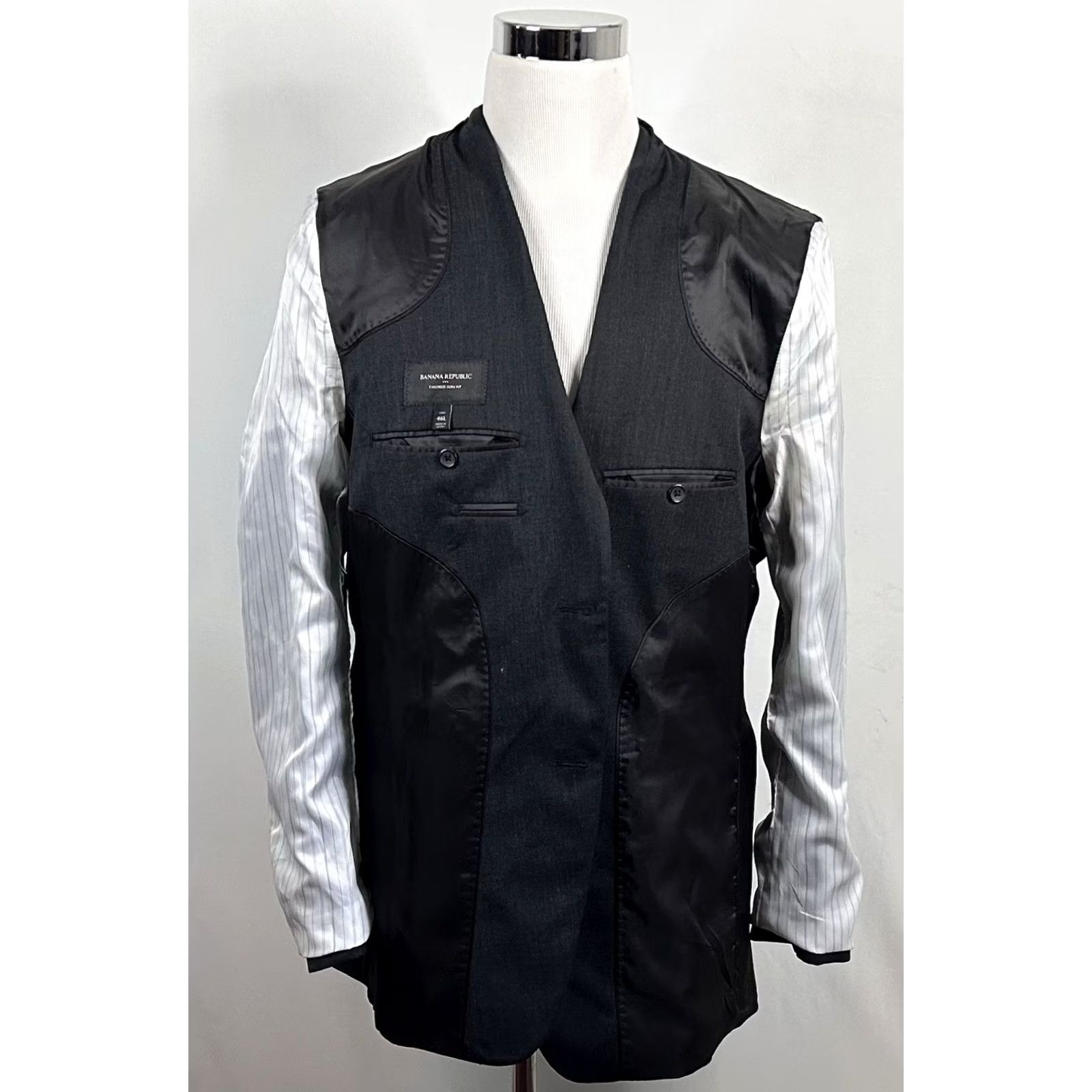 Banana Republic Banana Republic Sport Coat Gray Wool Blend Two-Button 46L Slim Fit Single-Breasted Men’s Jacket Size US XS / EU 42 / 0 - 7 Thumbnail