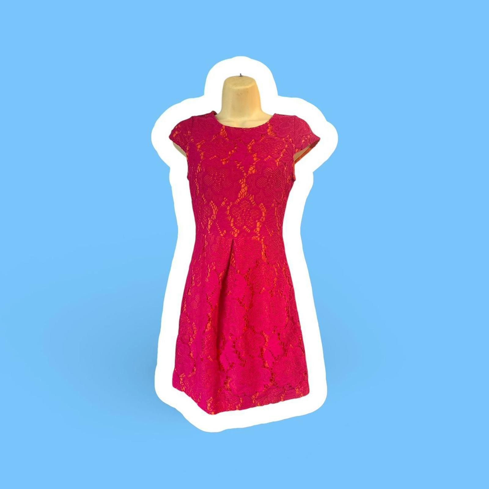 Review 💖 🧡Review Hot Pink Lace Mini Dress 💖 Size XS / US 0-2 / IT 36-38 - 1 Thumbnail