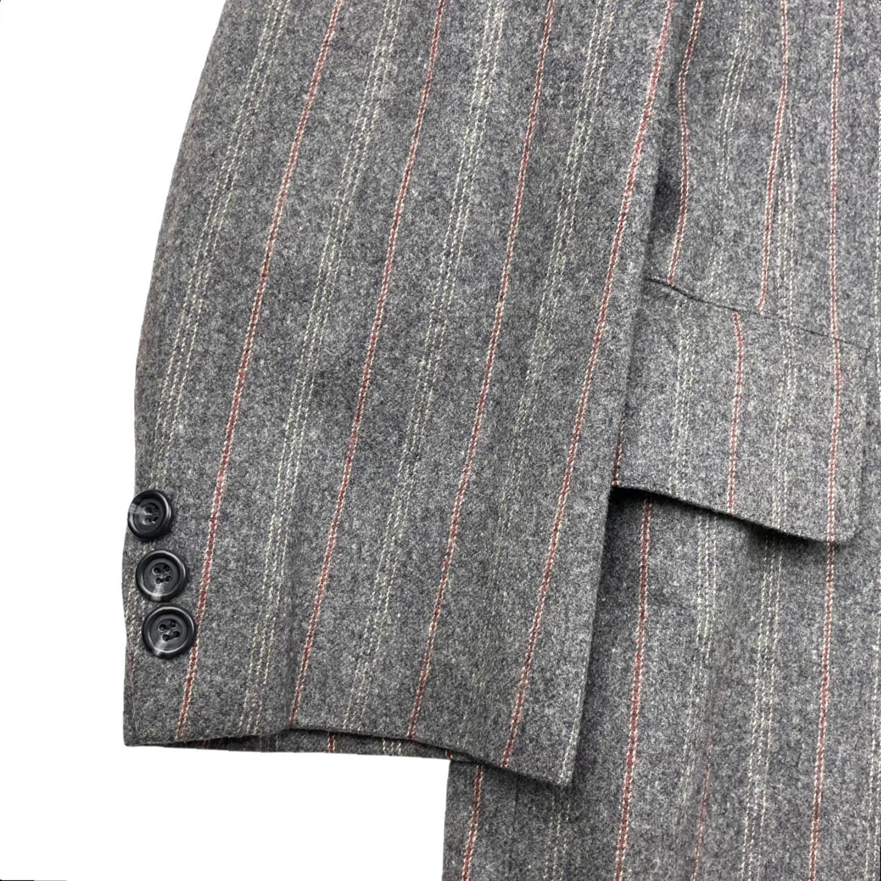 Saks Fifth Avenue VINTAGE Saks Fifth Avenue Men’s Blazer Gray Stripe 2-Button Wool 40R Shirt? Size 40R - 4 Thumbnail