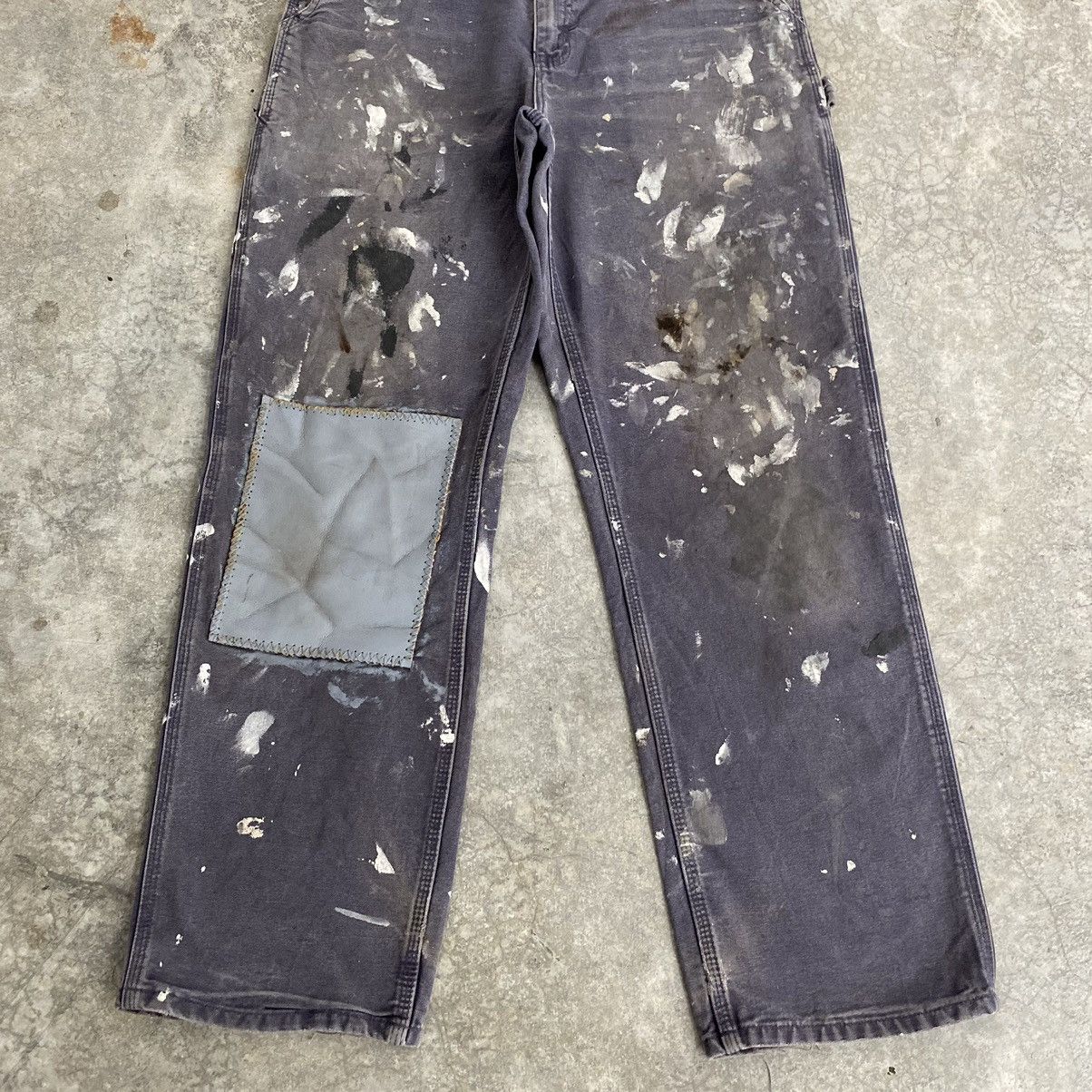 Carhartt VTG Carhartt Faded Petrol Blue Splatter Painter Pants Size US 31 - 5 Thumbnail