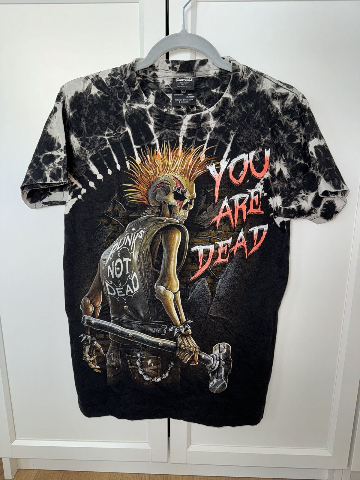 Vintage Punk T shirt You are dead Skull with cross nice print 💀❤️ Size US S / EU 44-46 / 1 - 1 Thumbnail