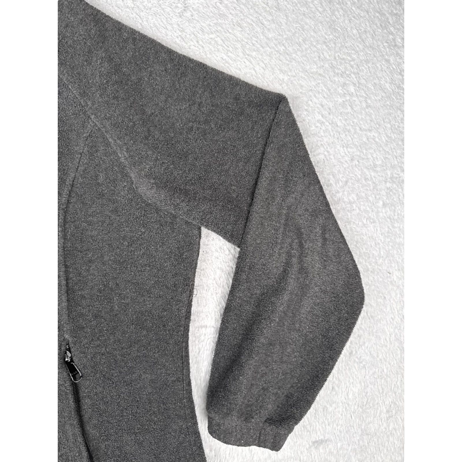Vintage Columbia Jacket Womens 2X Gray Fleece Full Zip Outdoor Pockets Mock Neck Logo Size XXL / US 16-18 / IT 52-54 - 2 Thumbnail