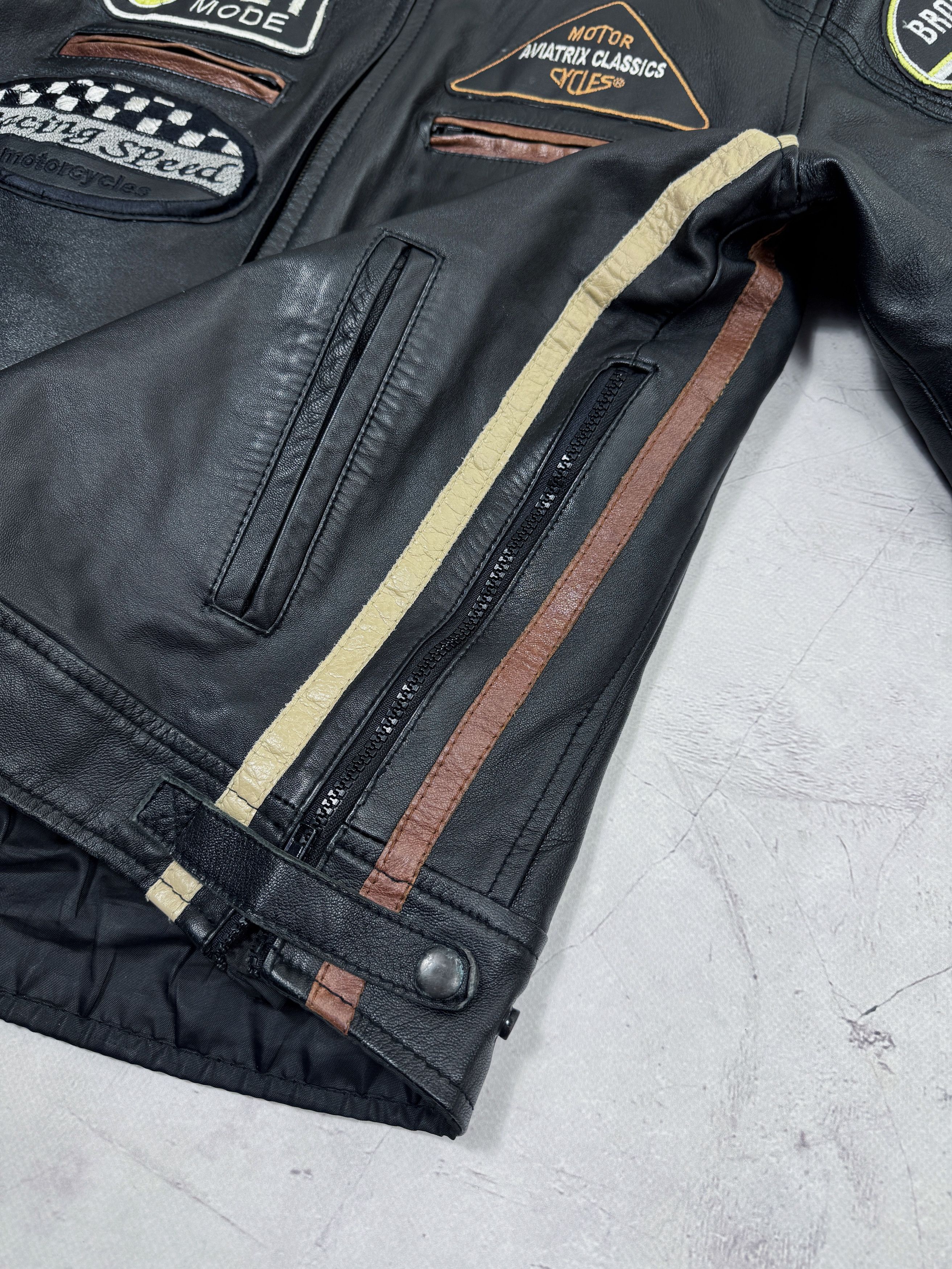 Other Vintage Racing Speed Leather Motorcycle Jacket Brogniez Size US M / EU 48-50 / 2 - 10 Thumbnail