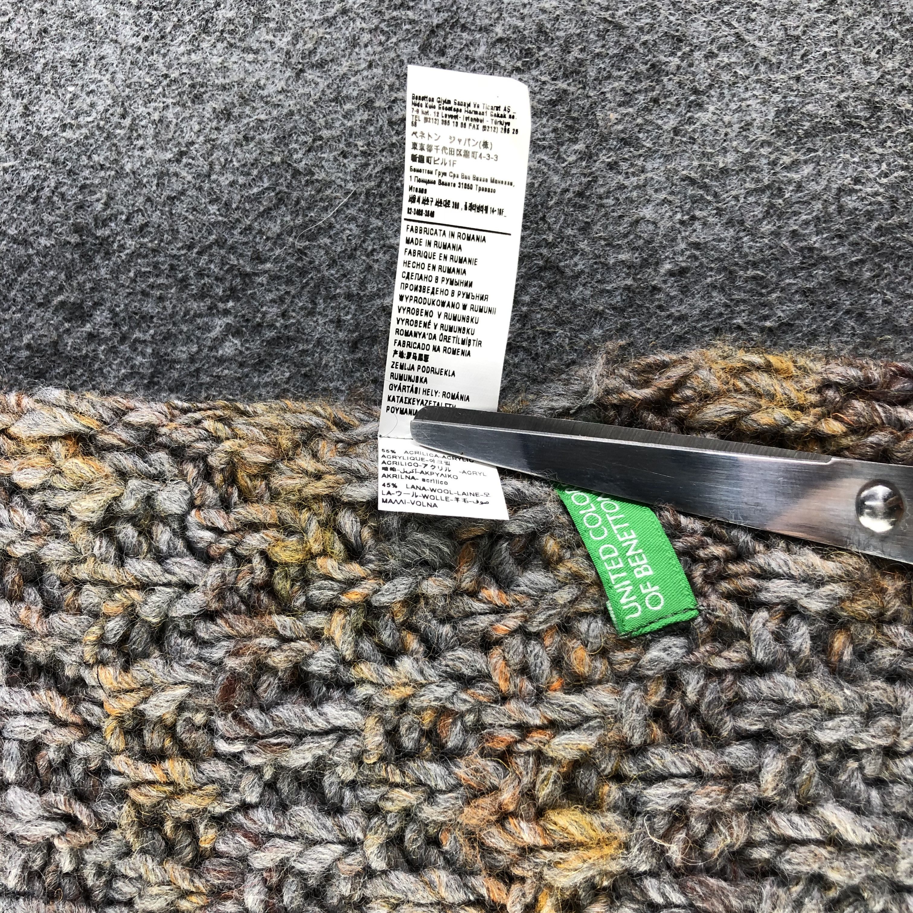 United Colors Of Benetton United Colors of Benetton Long Wool Scarf Muffler V1213 Size ONE SIZE - 5 Thumbnail