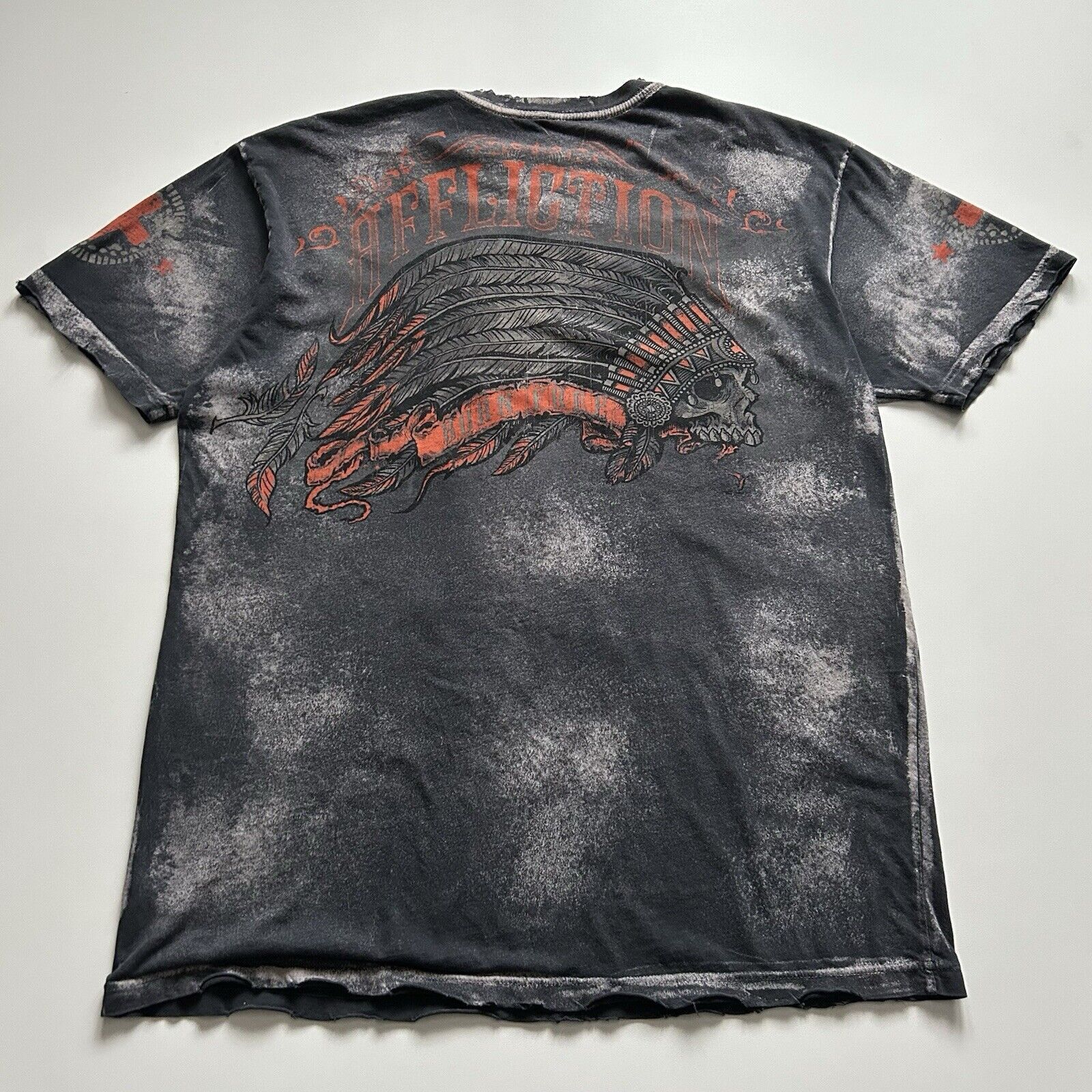 Affliction Vintage Affliction Native American Skull Y2K T Shirt XL Rare Size US XL / EU 56 / 4 - 3 Thumbnail