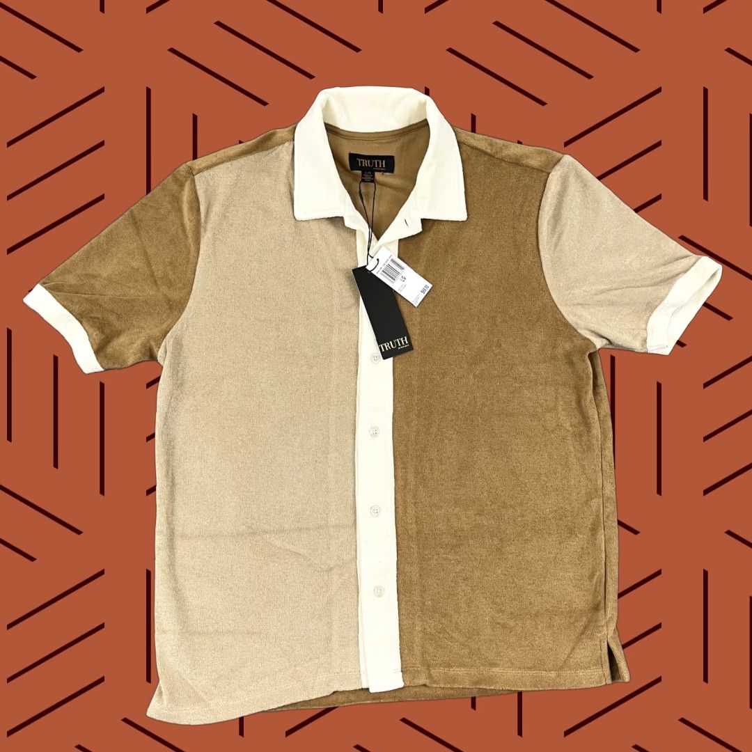 New Republic Republic Truth Shirt Mens Large Colorblock Button Up Towel Terry Cabana NEW Size US L / EU 52-54 / 3 - 1 Thumbnail