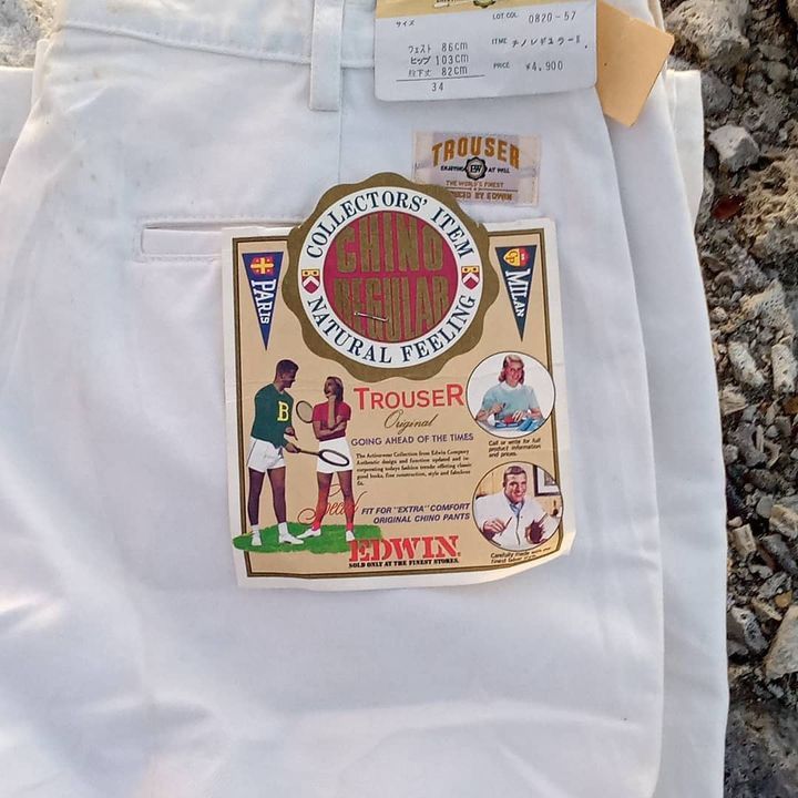 Edwin × Japanese Brand × Vintage Vintage Edwin White chino regular Collector Item Trouser pan Size US 34 / EU 50 - 2 Thumbnail