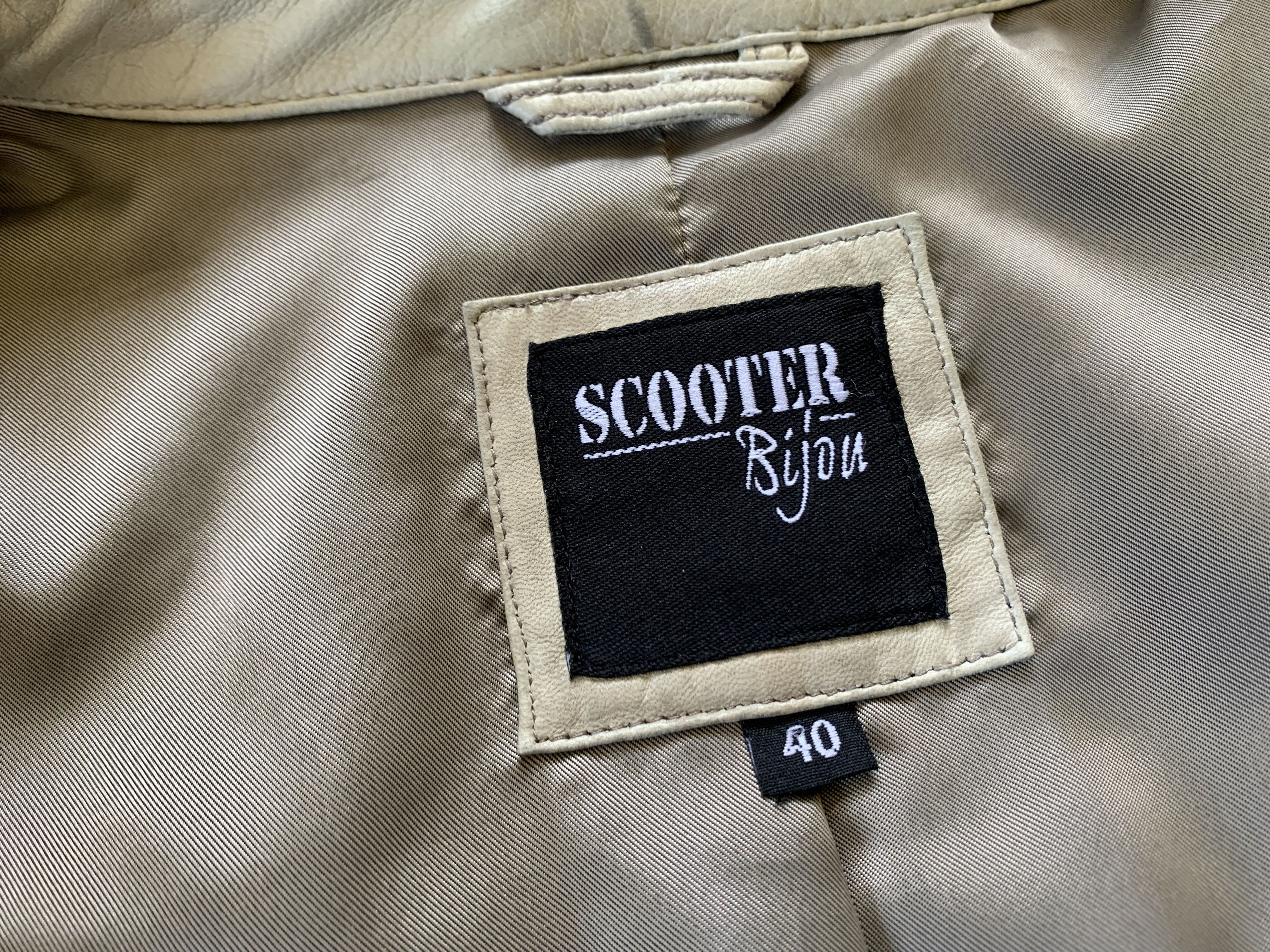 Japanese Brand Scooter Vintage Womens Beige Soft Leather Jacket Size S / US 4 / IT 40 - 6 Thumbnail