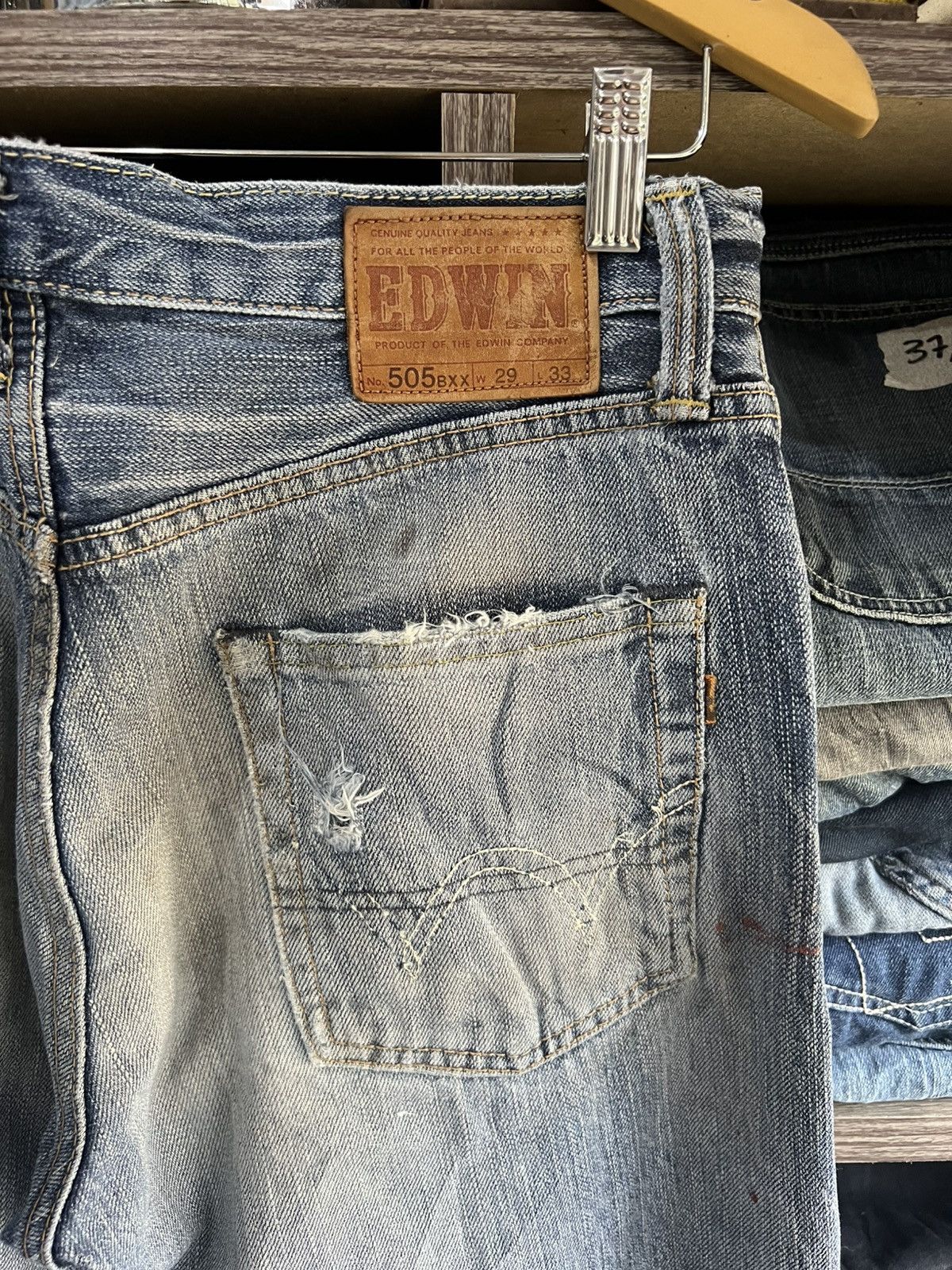 Edwin 🔥Vintage Edwin 505 Distressed Denim Size US 32 / EU 48 - 13 Thumbnail