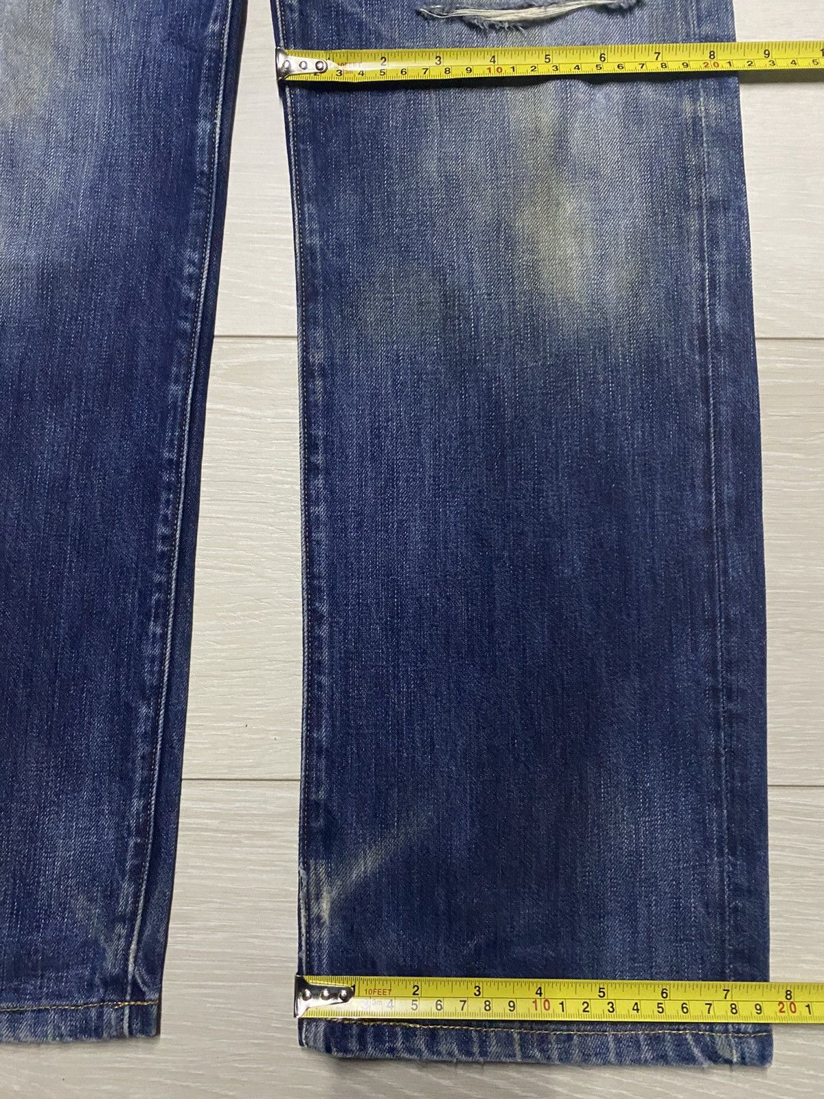 G-Star Vintage G Star Raw Denim Blue Wash Distressed Straight Jeans Size US 29 - 18 Thumbnail