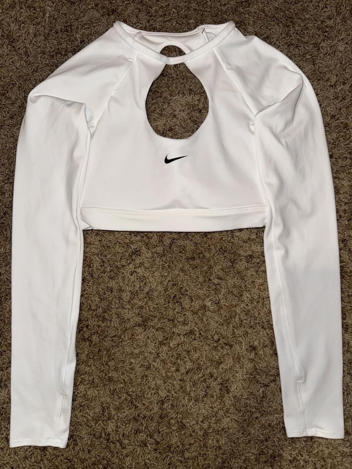 Nike Nike Dri-Fit Long Sleeve Padded Training Crop Black Top Size XS / US 0-2 / IT 36-38 - 1 Thumbnail