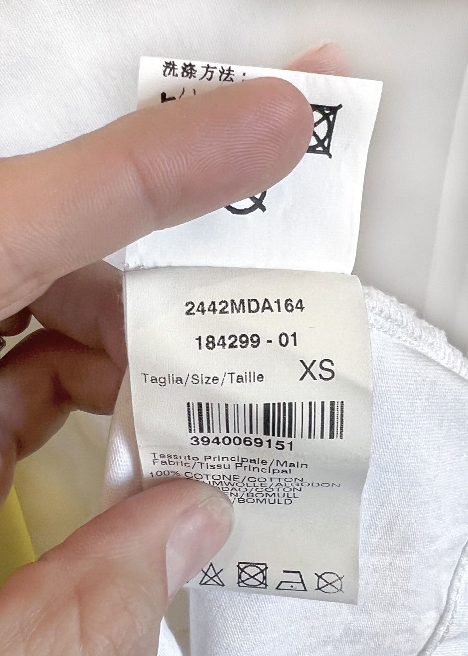 MSGM MSGM White Dress T-Shirt with Neon Yellow Detail Size XS / US 0-2 / IT 36-38 - 7 Thumbnail