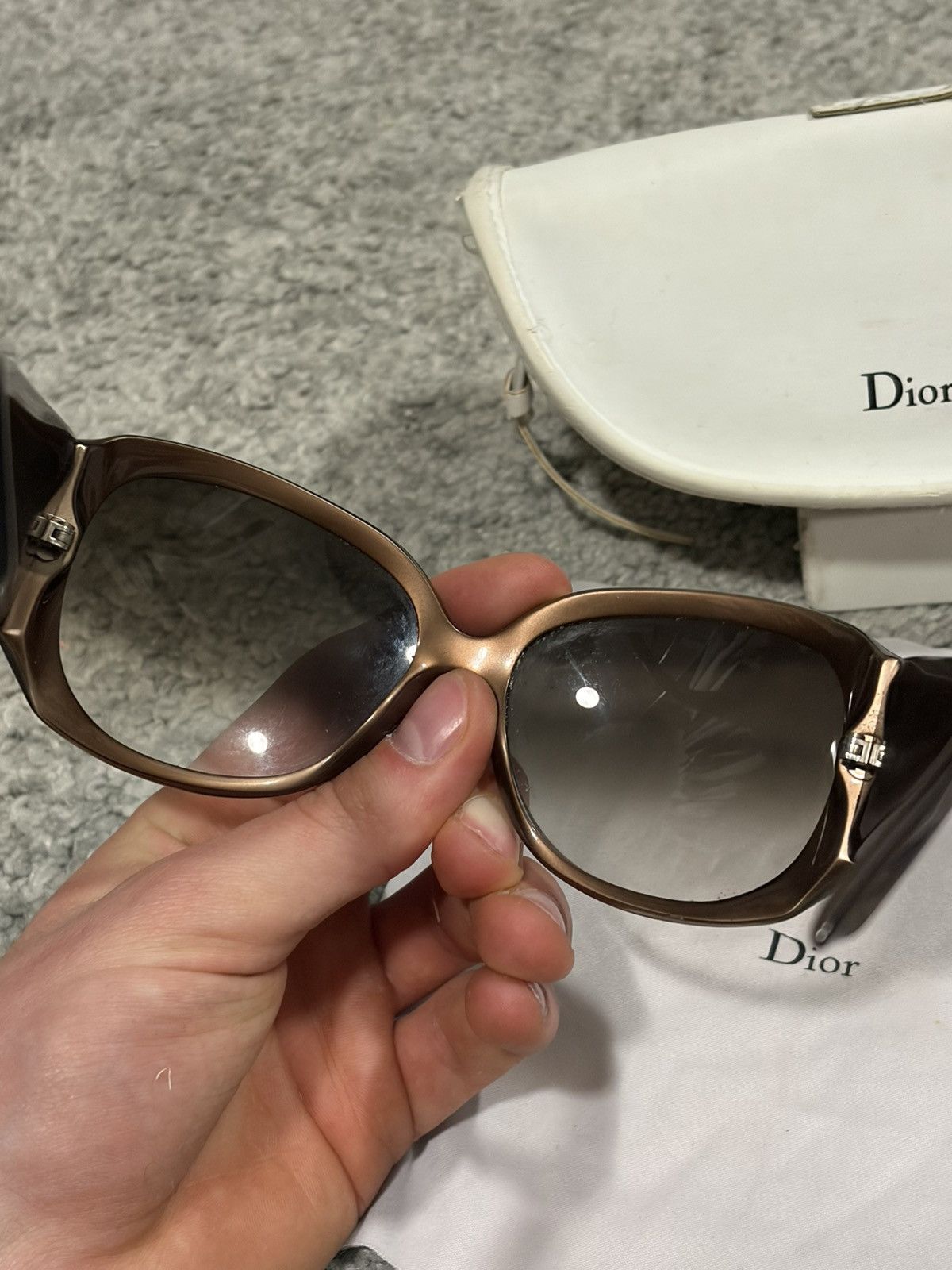 Dior Christian Dior 605JS Brown crystal swarovski Sunglasses Size ONE SIZE - 9 Thumbnail