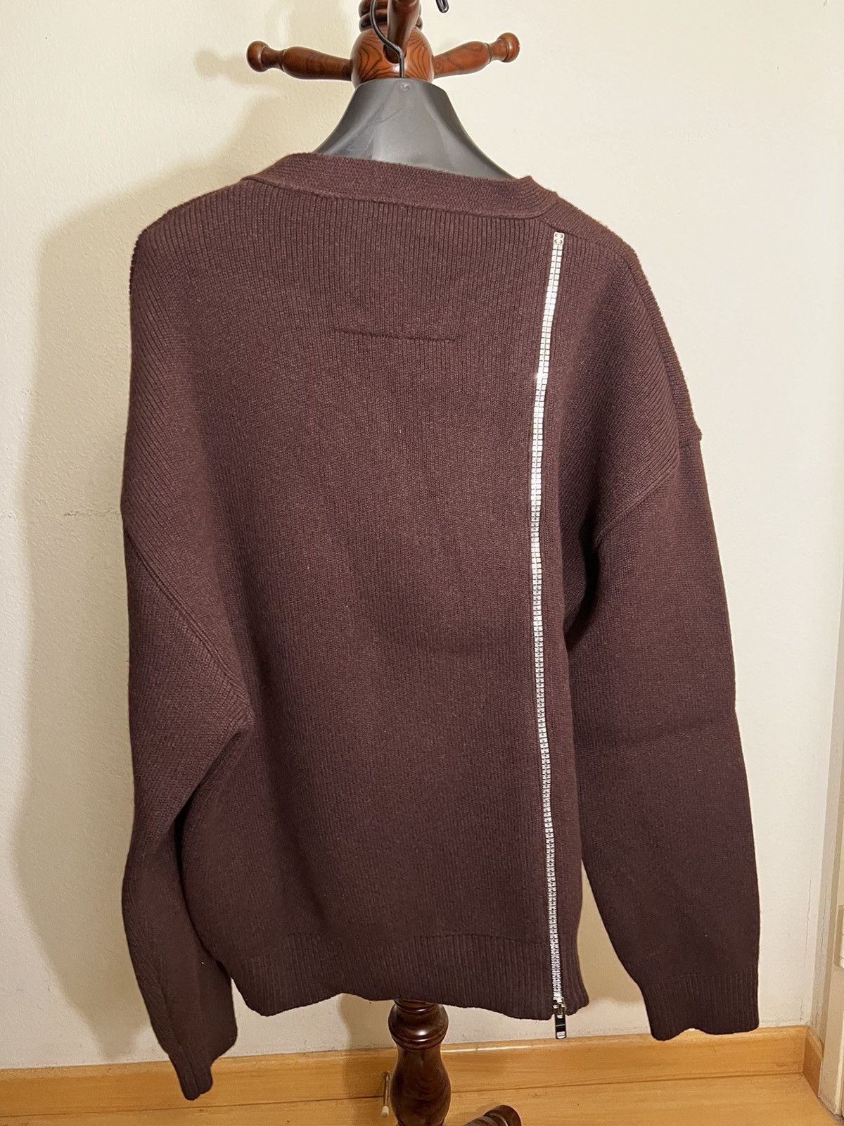 Givenchy × MMW Givenchy Brown Wool Cardigan with Back Zipper Size US M / EU 48-50 / 2 - 2 Thumbnail