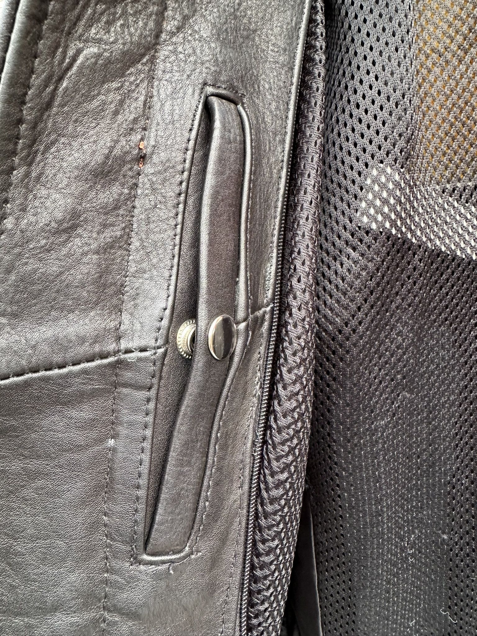 Genuine Leather VINTAGE/RETRO BIKER BLACK/ORANGE Size US S / EU 44-46 / 1 - 6 Thumbnail